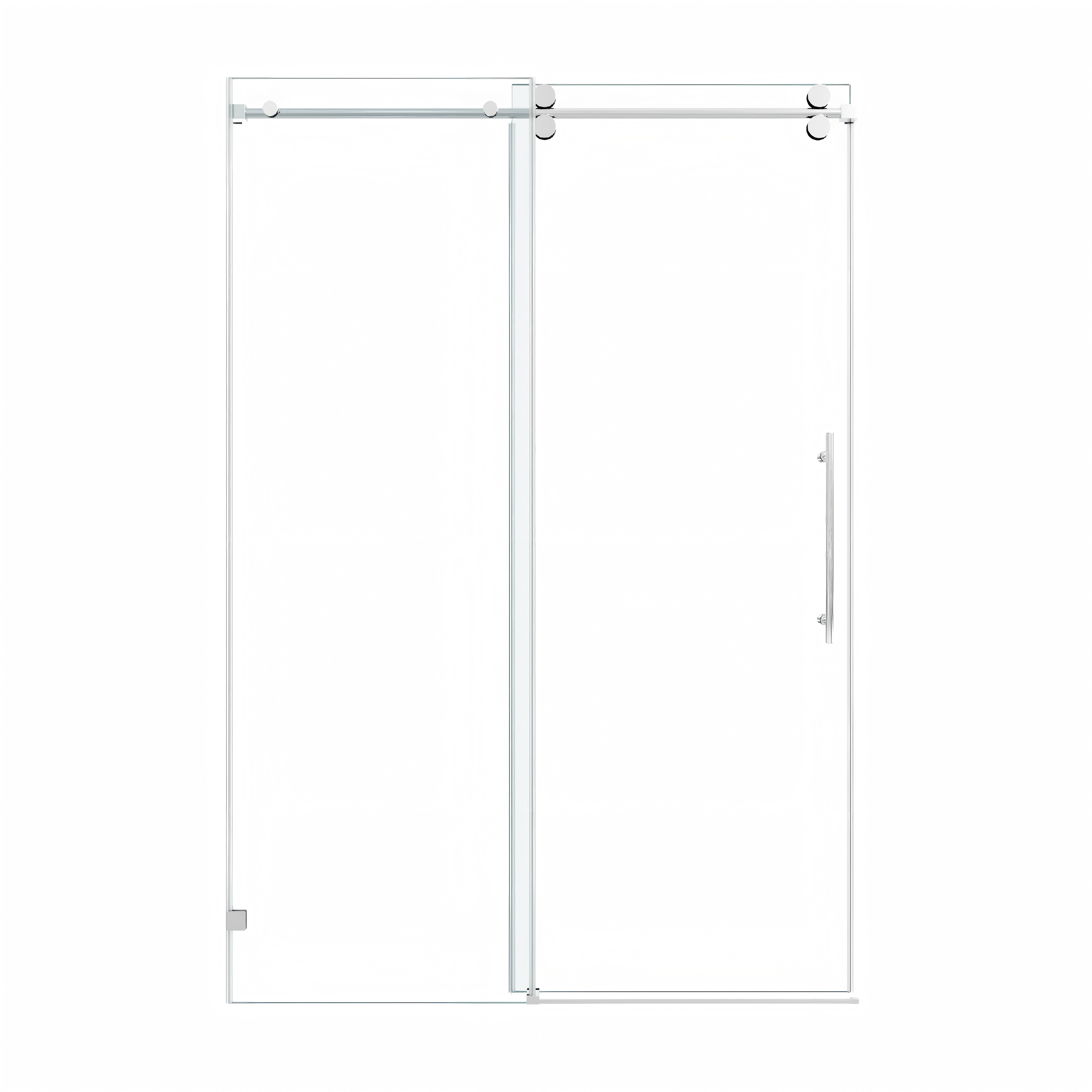 78 x 76 in Fixed and Sliding Round-Tube Shower Door - 78 x 76 in / Chrome / Round Tube view 1
