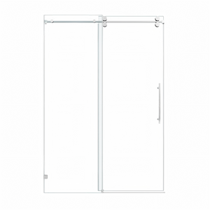 78 x 76 in Fixed and Sliding Round-Tube Shower Door - 78 x 76 in / Chrome / Round Tube view 1