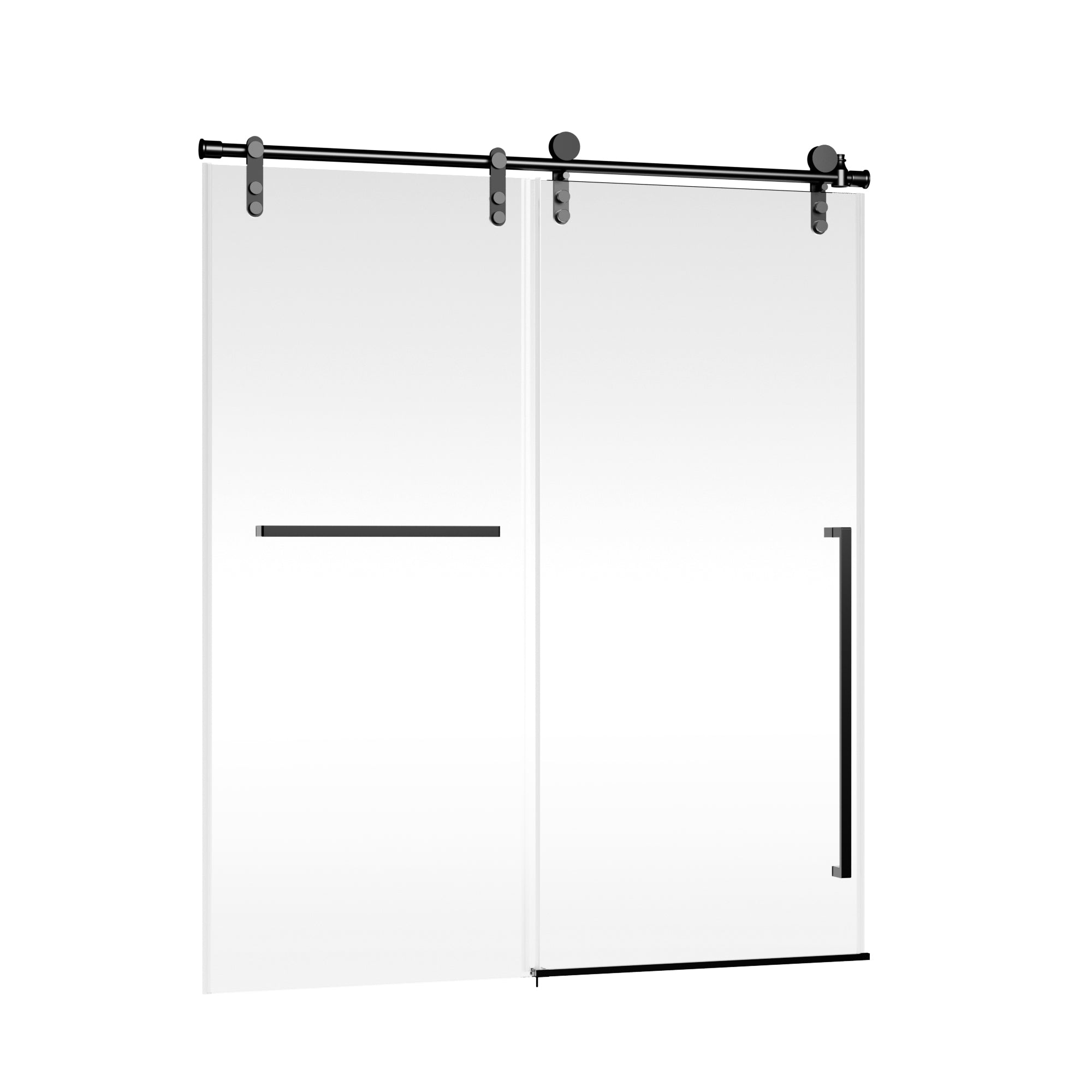 56-60 x 75 in Frameless Sliding Shower Door showing glass door detail