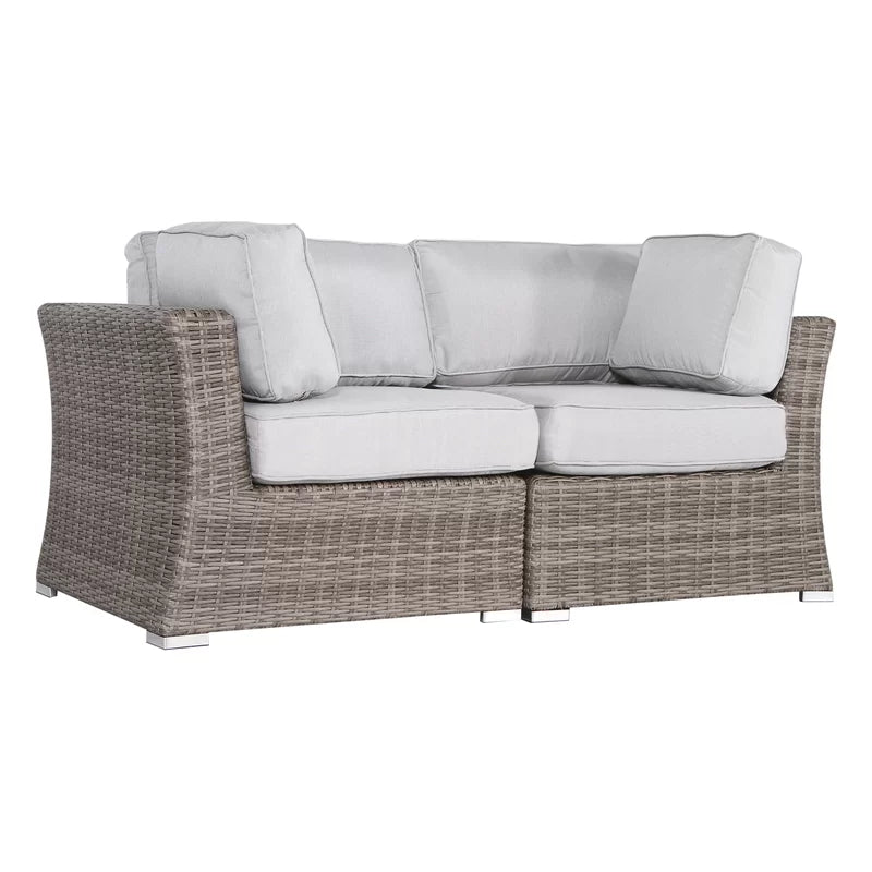 Elegant Fully Assembled 66'' Wide Outdoor Wicker Loveseat with Plush Cushions – Perfect for Cozy Gatherings