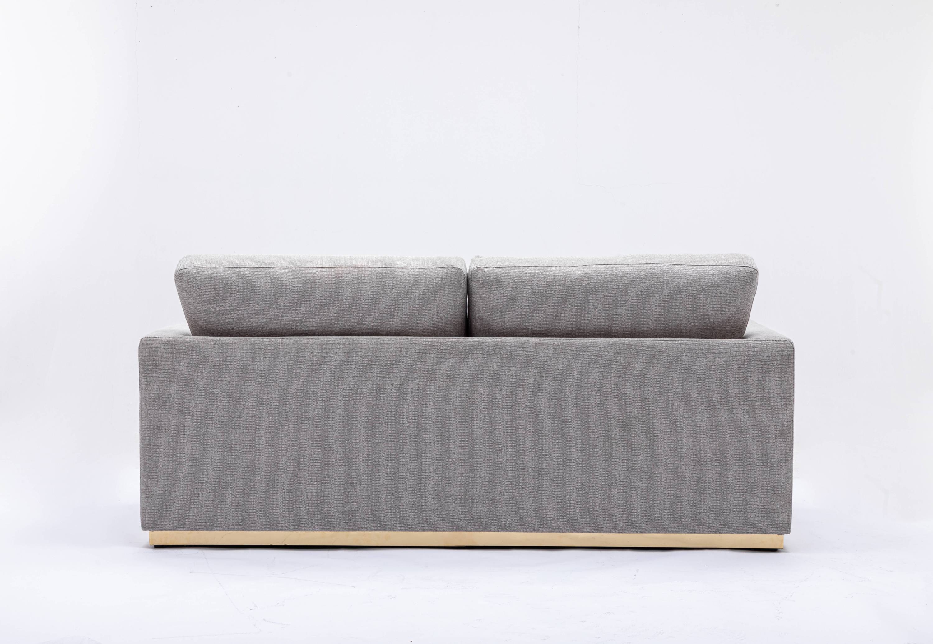 Valin Gray Linen Sofa for Living Room, Meeting Room and Small Apartment