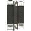 HOMCOM 3 Panel Room Divider, Folding Privacy Screen, 5.6' Room Separator, Wave Fiber Freestanding Partition Wall Divider, Black