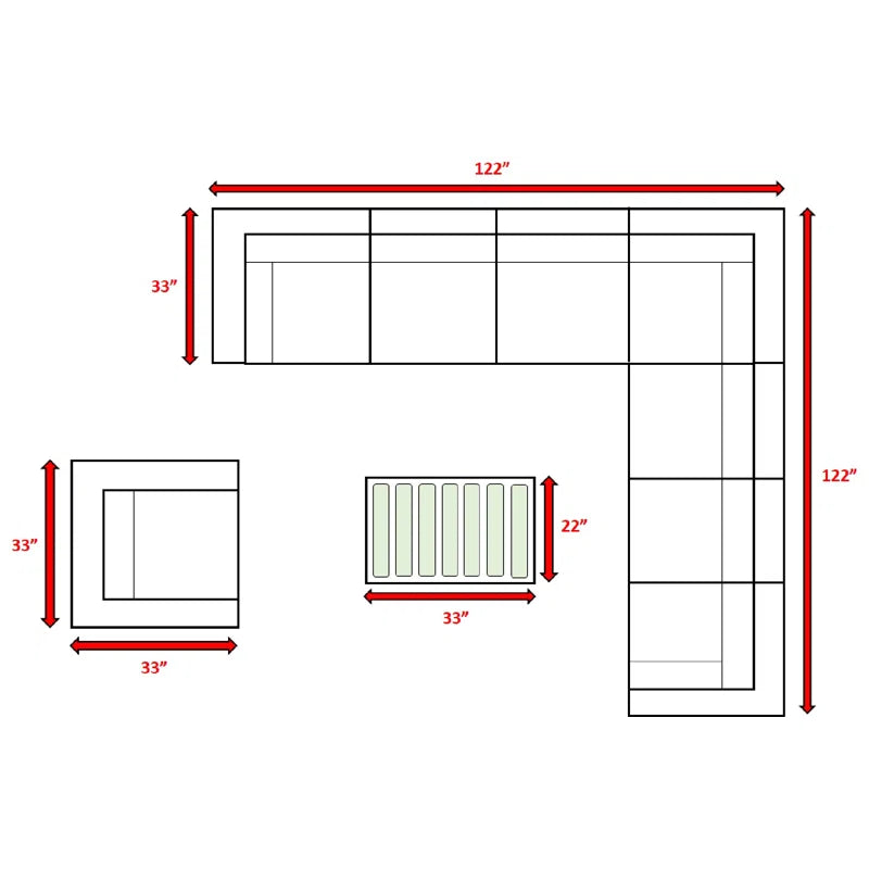 Fully Assembled 7-Person HDPE Wicker Seating Group with Cushions