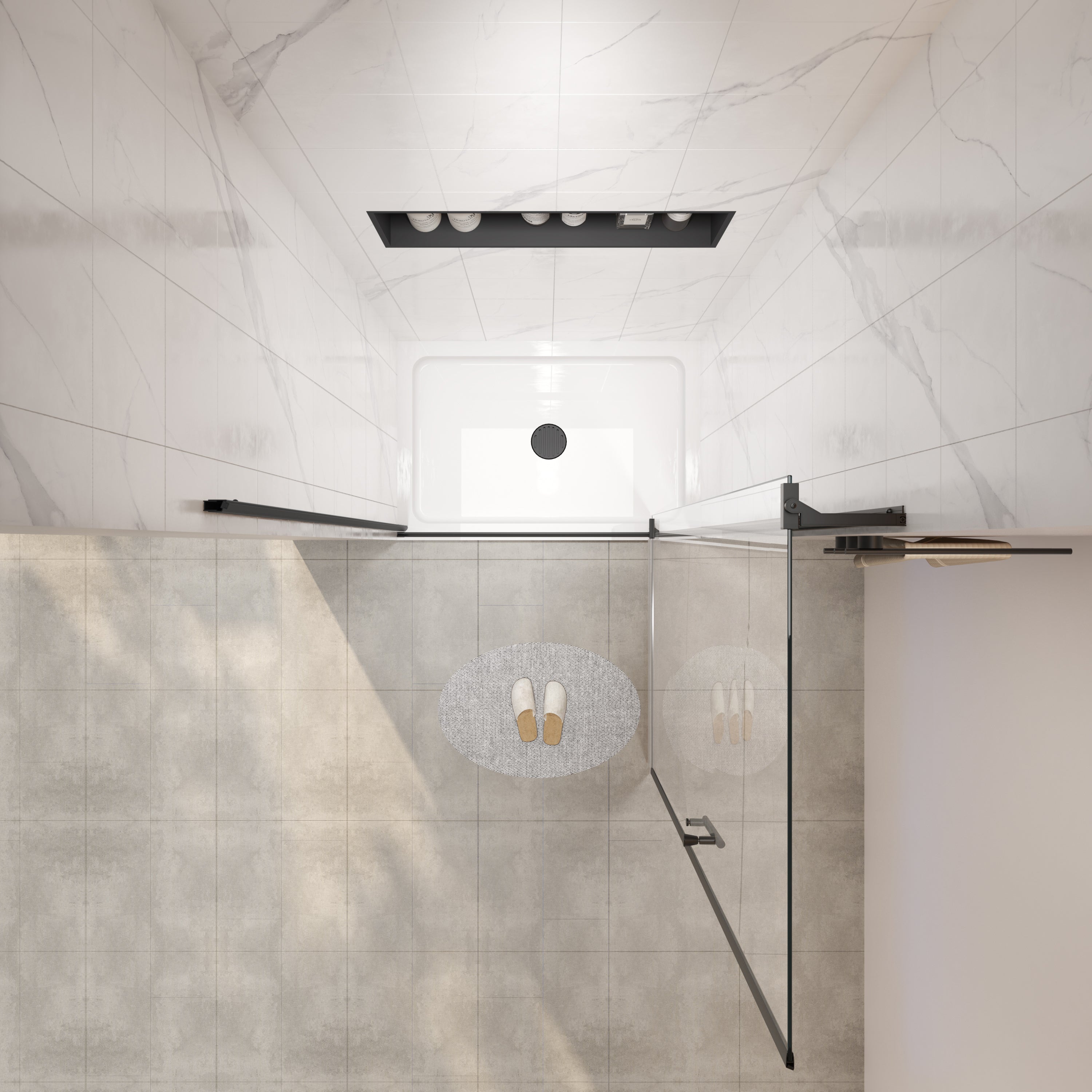 28-32 x 72 in Universal Pivot Shower Door - 28-32 x 72 in / Matte Black view 3