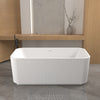 59 inch rectangle glossy white acrylic freestanding soaker tub, front view