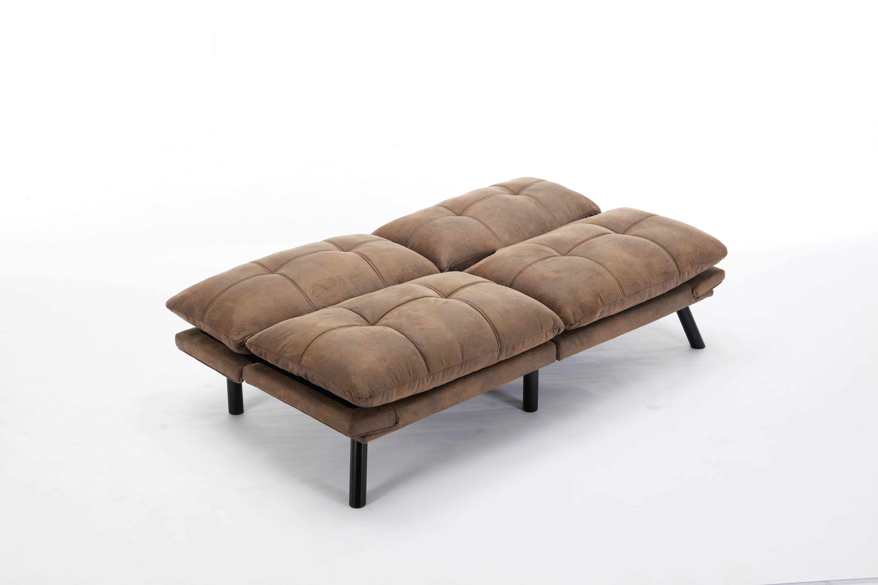 Leatehr Feeling Brown Convertible Folding Modern sofa Bed