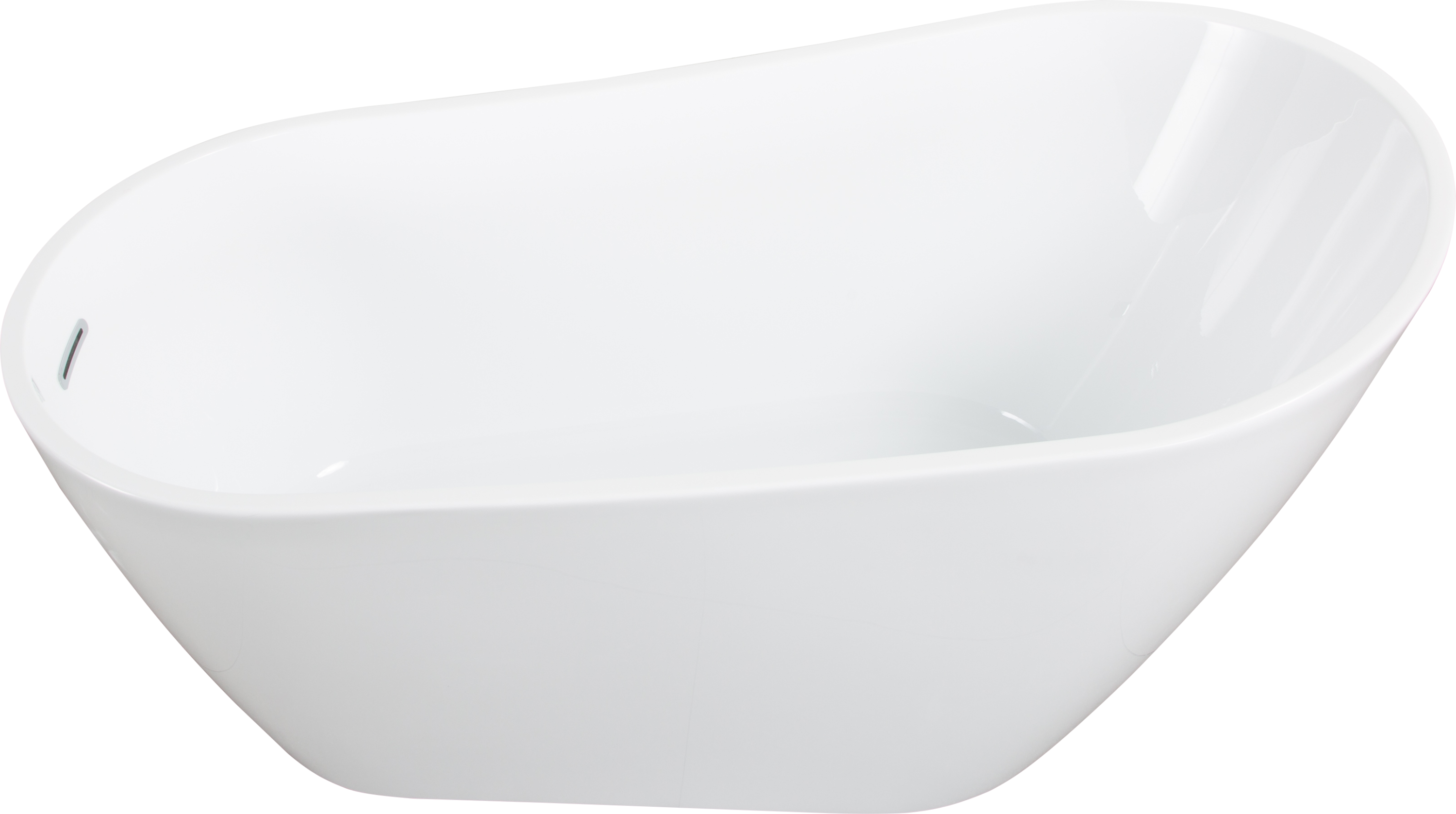 63" Acrylic Freestanding Bathtub, Contemporary Soaking Tub with Chrome Overflow and Drain, High-Gloss White Finish, cUPC Certified, 22A04-63