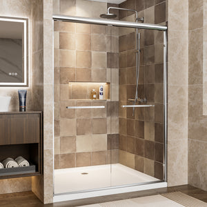 50-60 x 72 in Chrome Aluminum Double Sliding Shower Door - 50-54 x 72 in / Chrome view 1