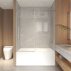 56-60 x 66 in Frameless Sliding Tub Door - 56-60 x 66 in / Brushed Nickel view 1