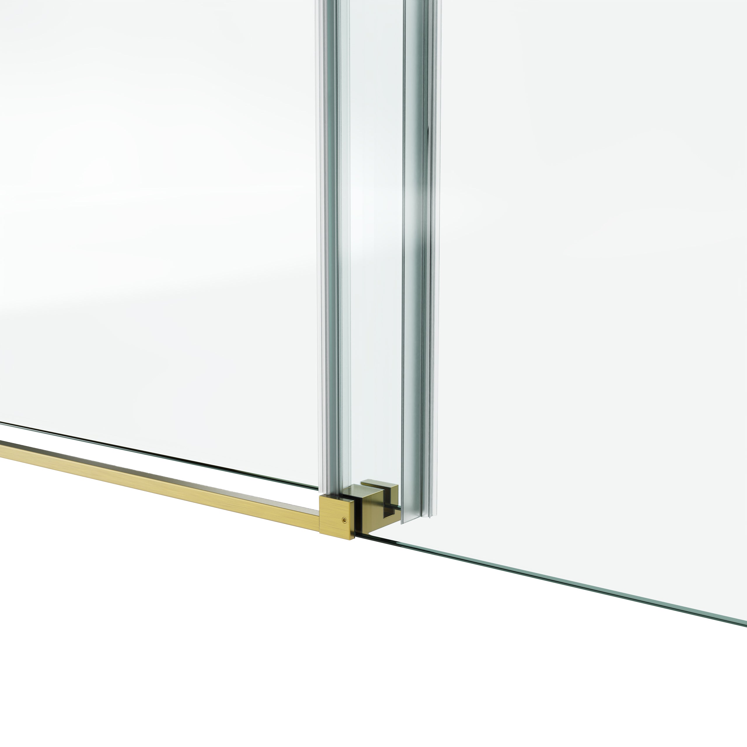 48 x 76 in Fixed and Sliding Square-Tube Shower Door - 48 x 76 in / Brushed Gold view 6