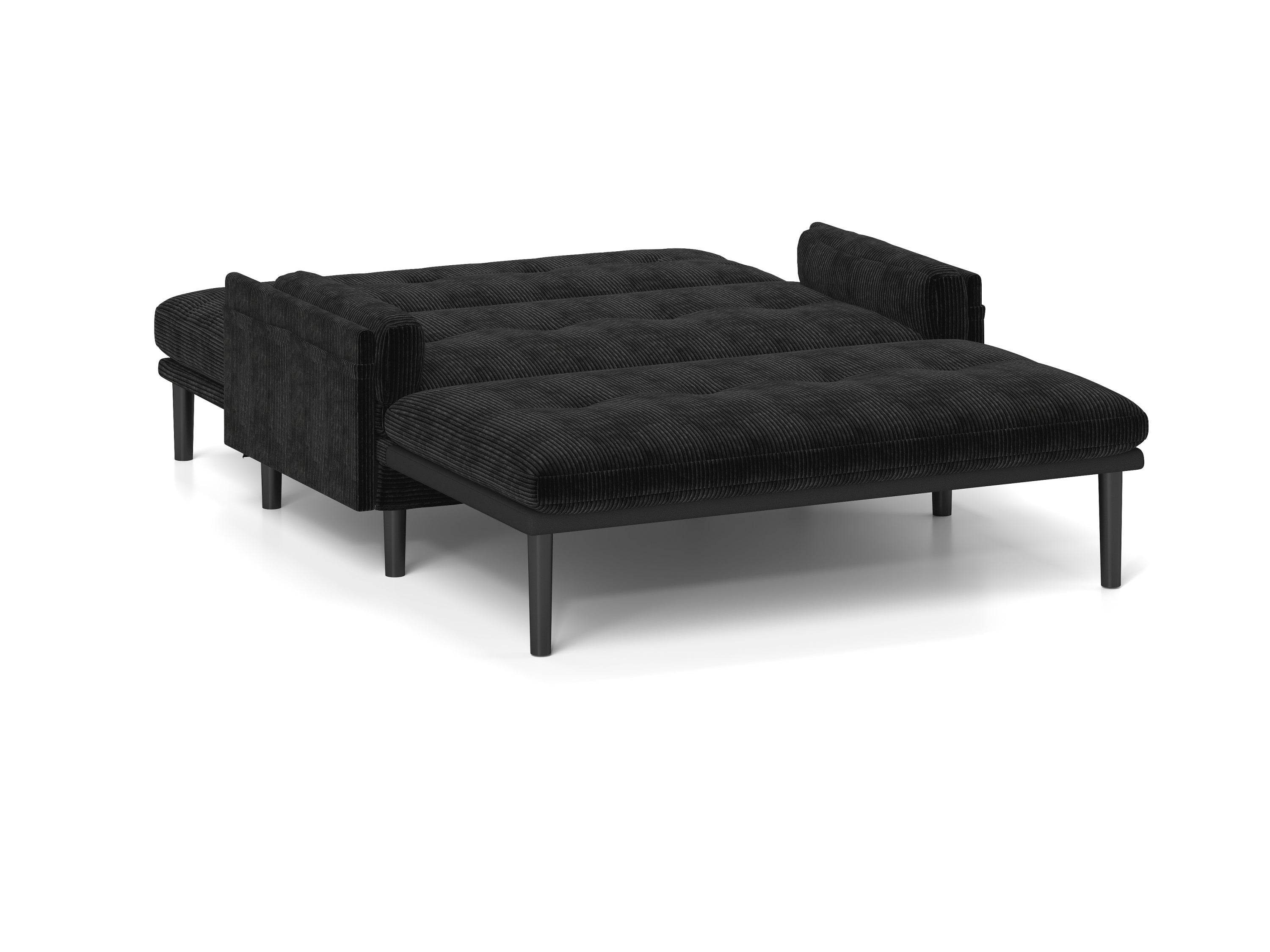 Black 2 seater sofa sleeper with recline fuction