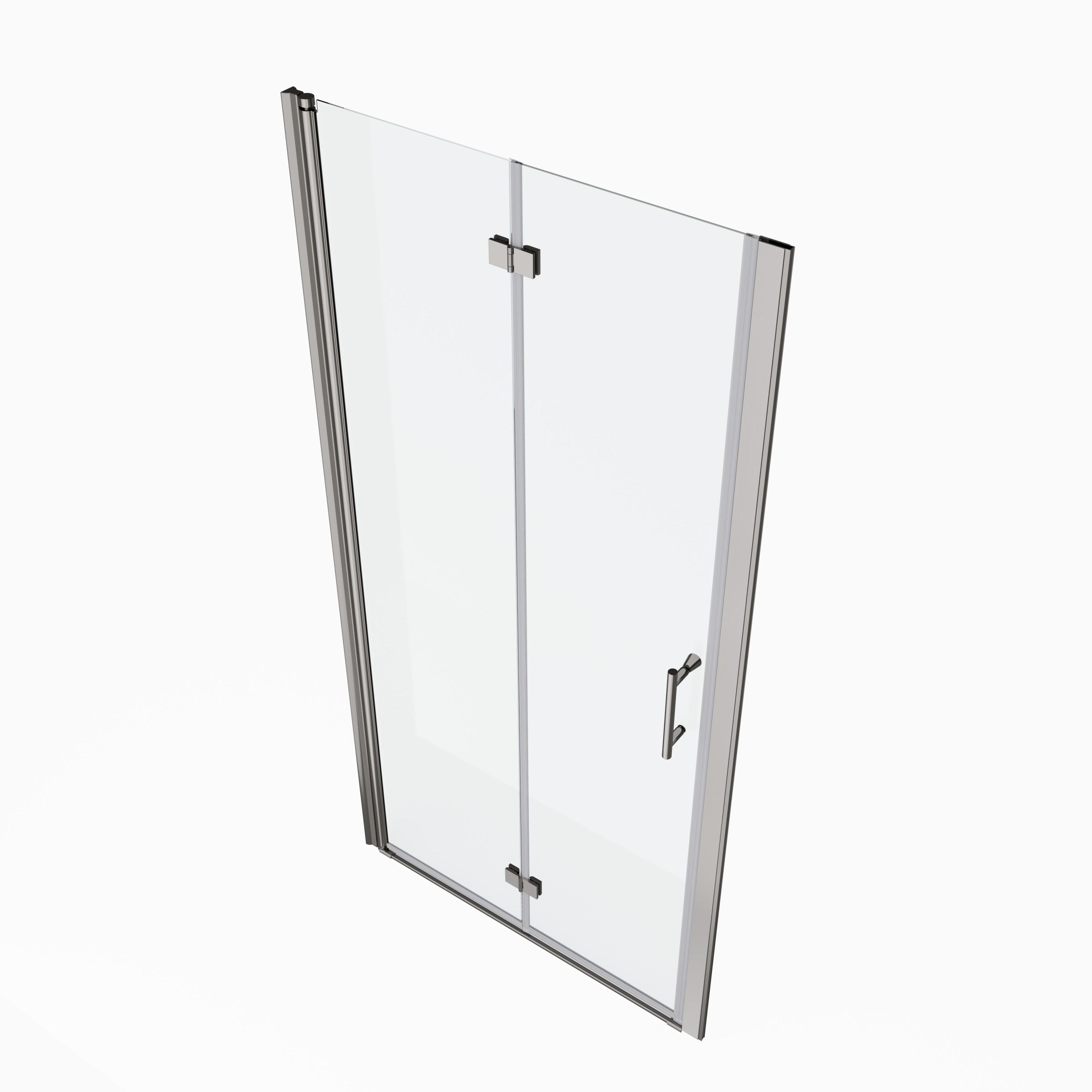 (32"W x 72"H)1 3/8", (34"W x 72"H)1 3/8", (36"W x 72"H)1 3/8" Universal pivot shower door, with 1/4" tempered glass