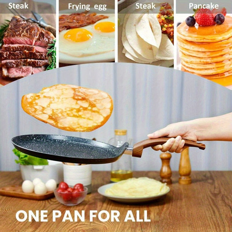 Nonstick Crepe Pan 11 inch Tortillas Granite Coating Dosa Pan w/ Spreader Turner