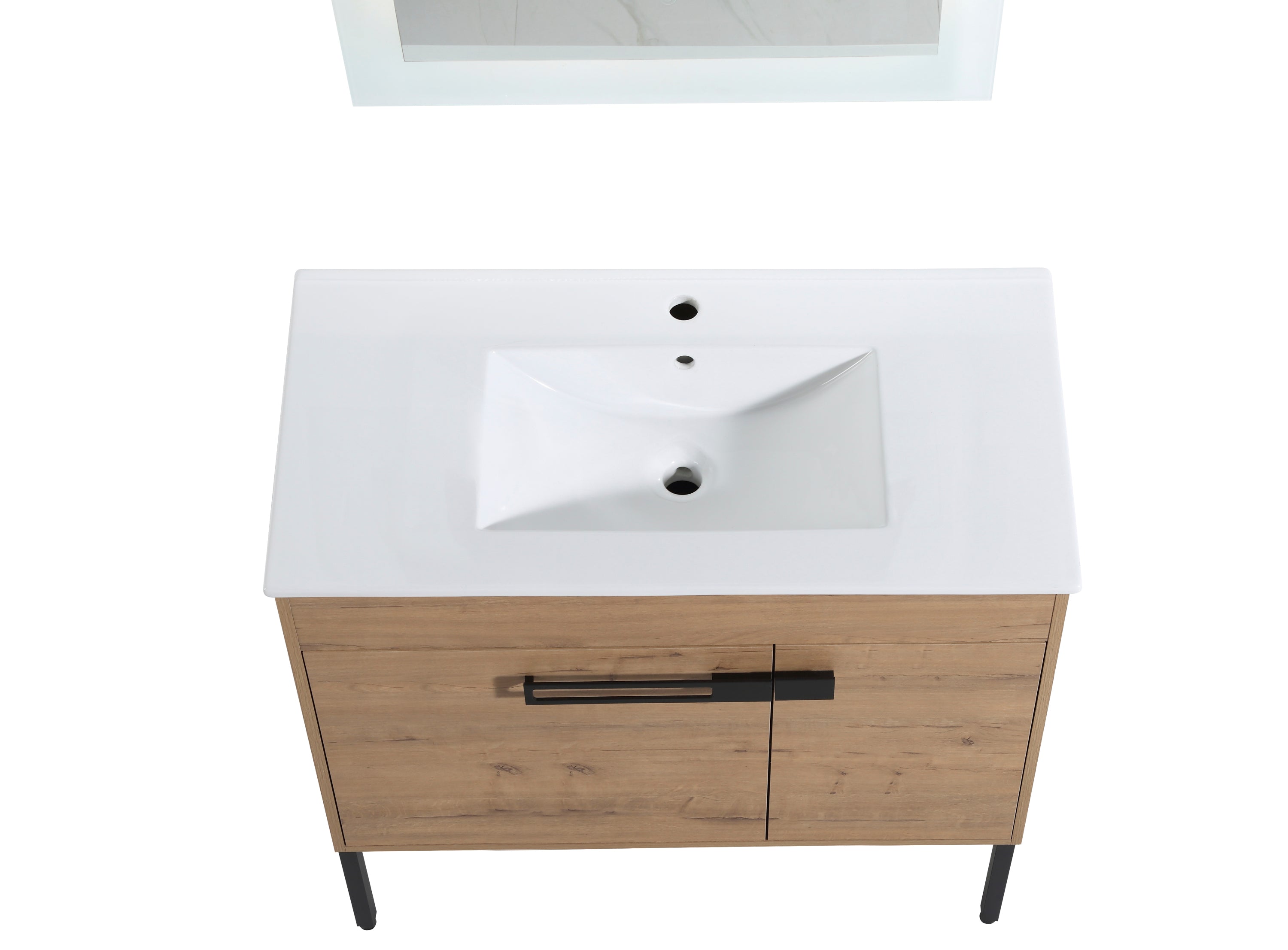 36 Inch Bathroom Vanity With Sink, Freestanding Bathroom Vanity or Floating is Optional Conversion 36*18-00336IMO-1-F-BL9090B(KD-Packing)