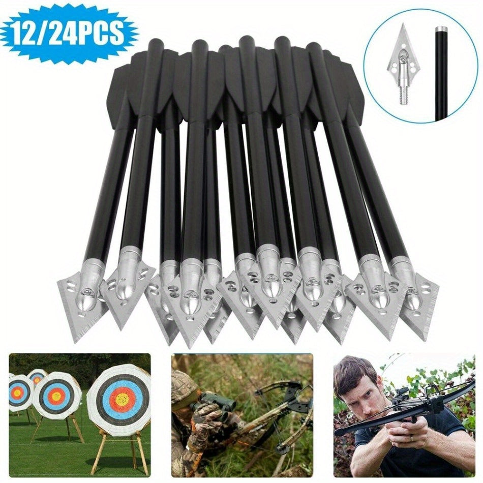 12pcs 6.5 Inch Hunting Crossbow Bolts Metal Archery Crossbow Arrows 50-80lbs