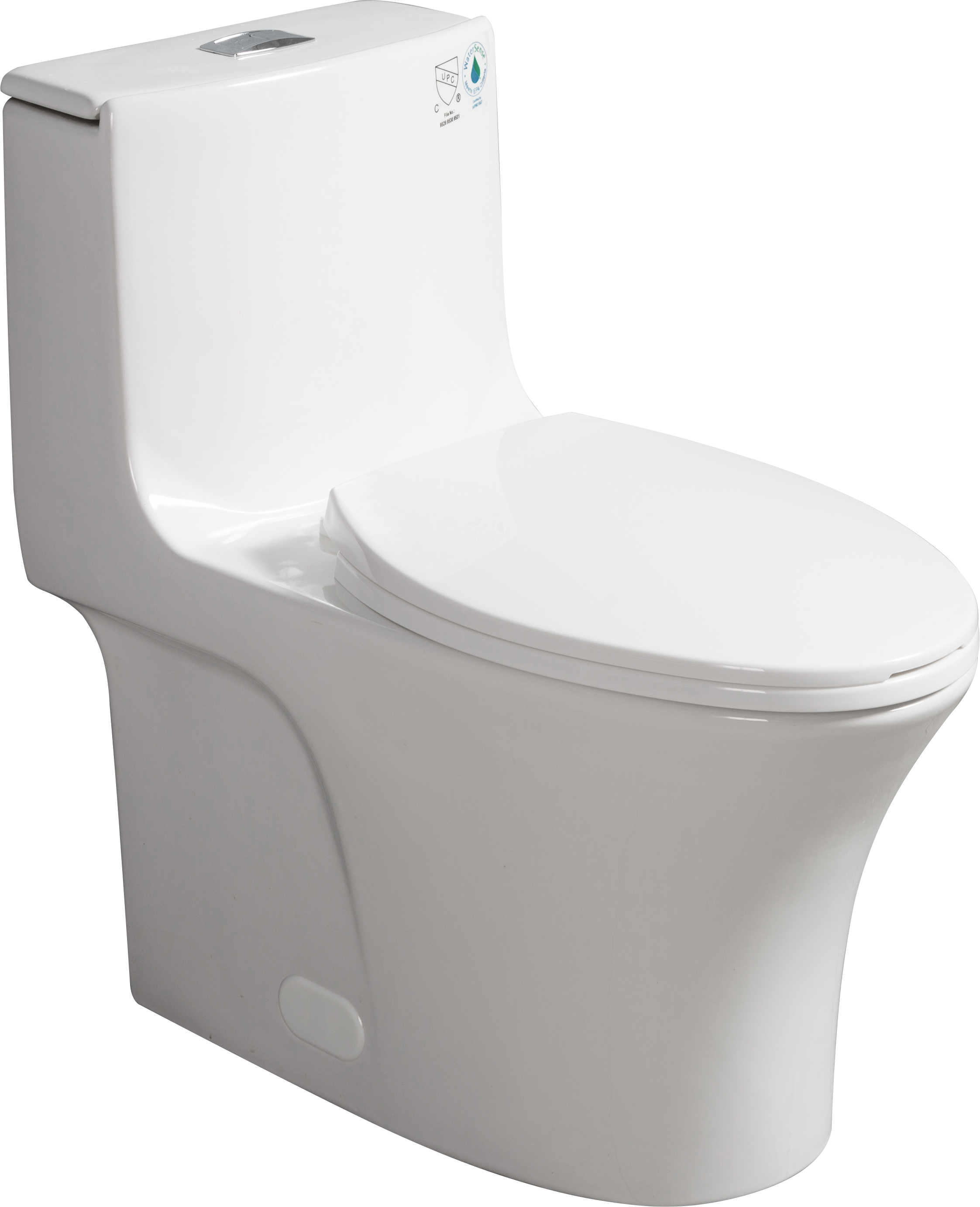 1.1/1.60 GPF Dual-Flush One Piece Toilet, Water-Saving Elongated Comfort Height Floor Mounted, Soft Closing Seat, 1000 Gram Map Flushing Score Toilet, Glossy White 23T02-GW