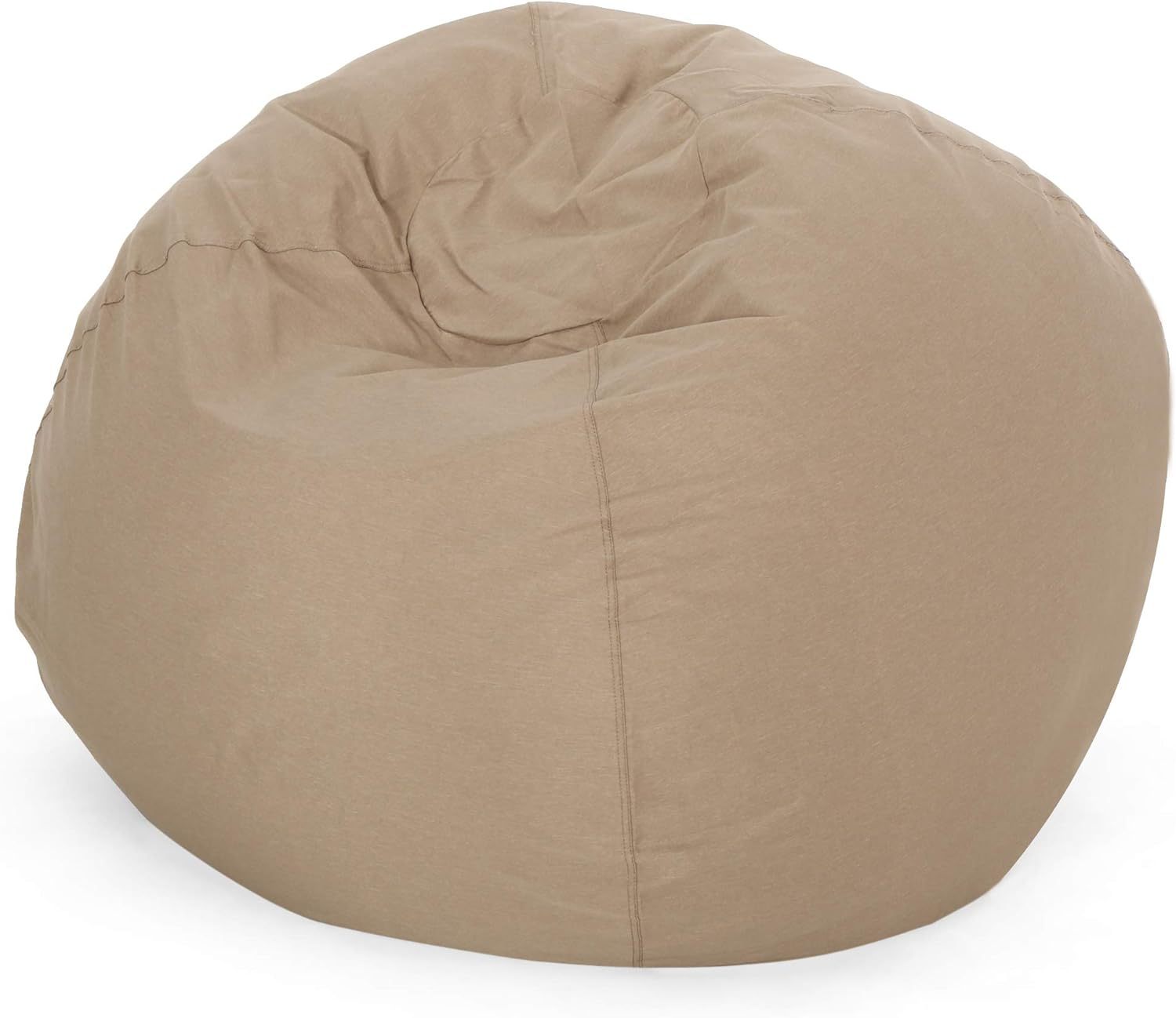 5-Foot Comfortable High-Density Shredded Foam Bean Bag Chair for Kids and Adults, with Removable Microsuede Cover, Ideal Reading and Bedroom Floor Lounge, Tuscany