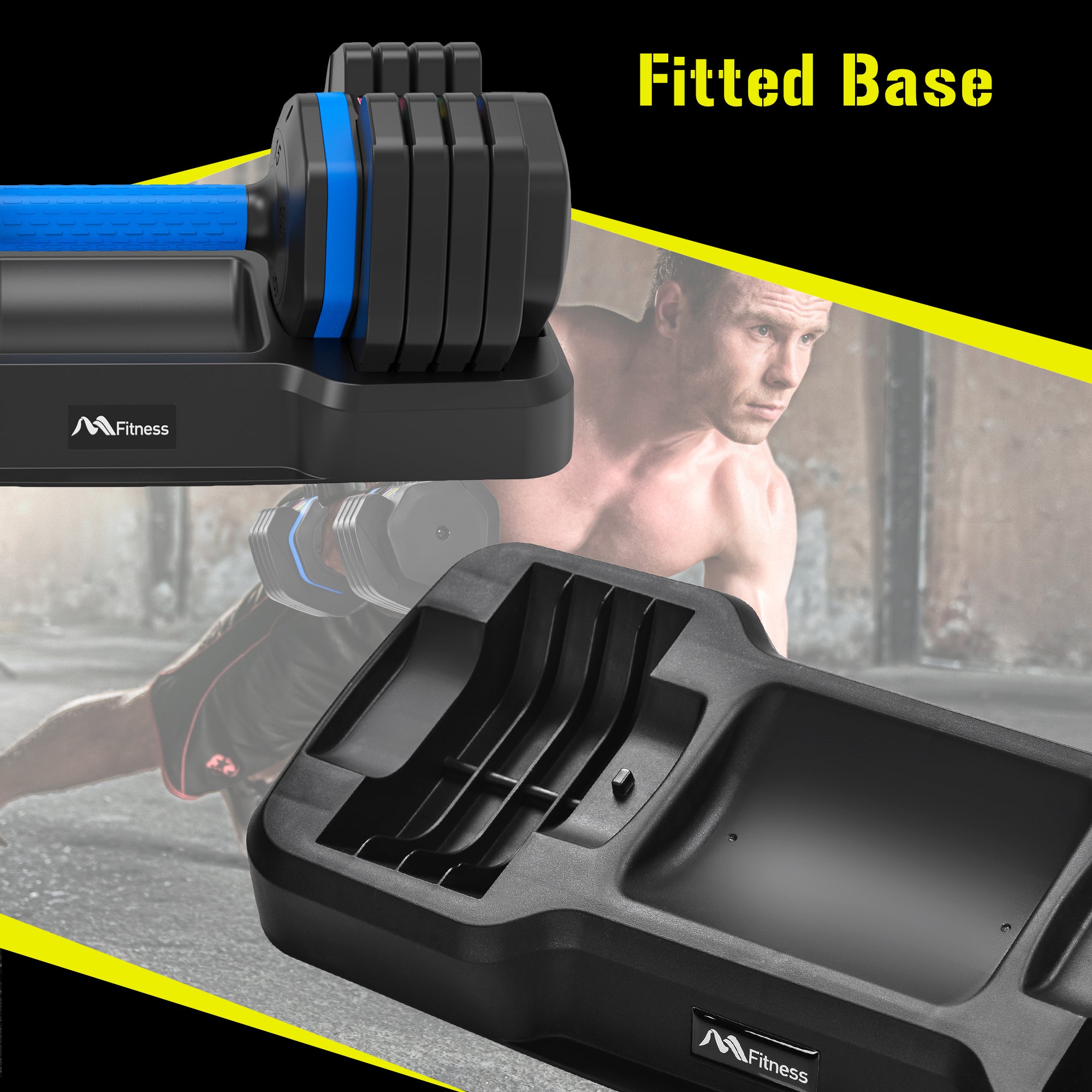 Adjustable Dumbbell - 55lb Single Dumbbell with Anti-Slip Handle, Fast Adjust Weight by Turning Handle with Tray, Exercise Fitness Dumbbell Suitable for Full Body Workout