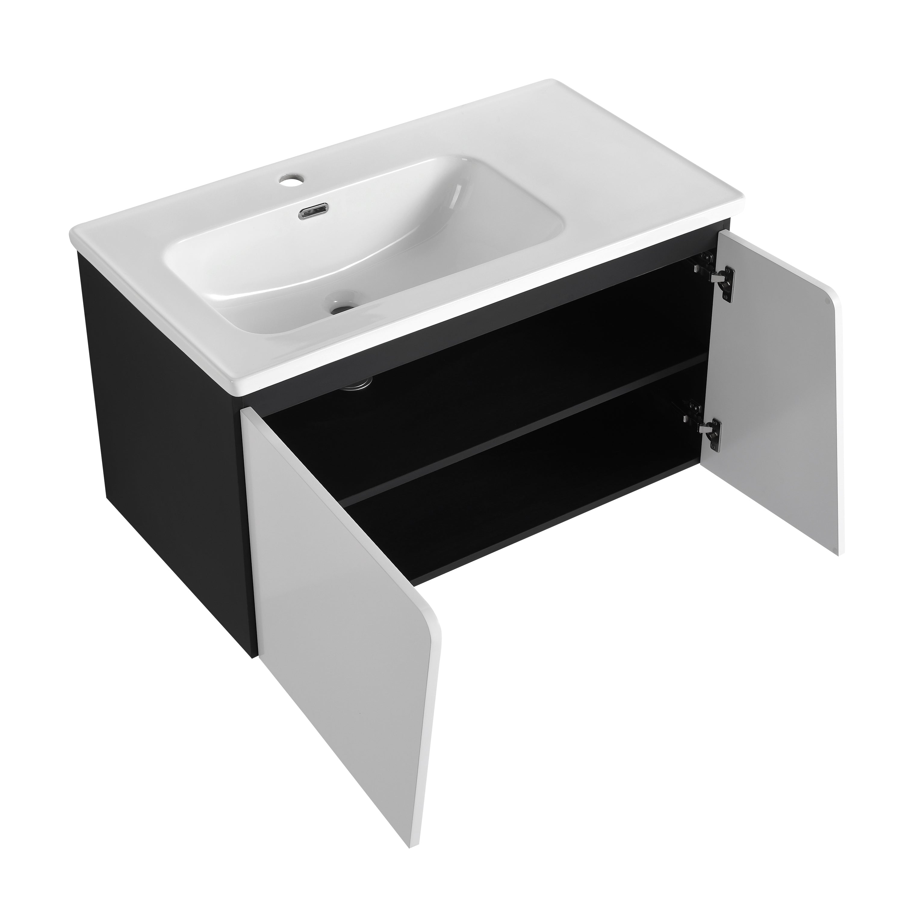 36'' Floating Wall-Mounted Bathroom Vanity With Ceramic Basin & Soft-Close Cabinet Door