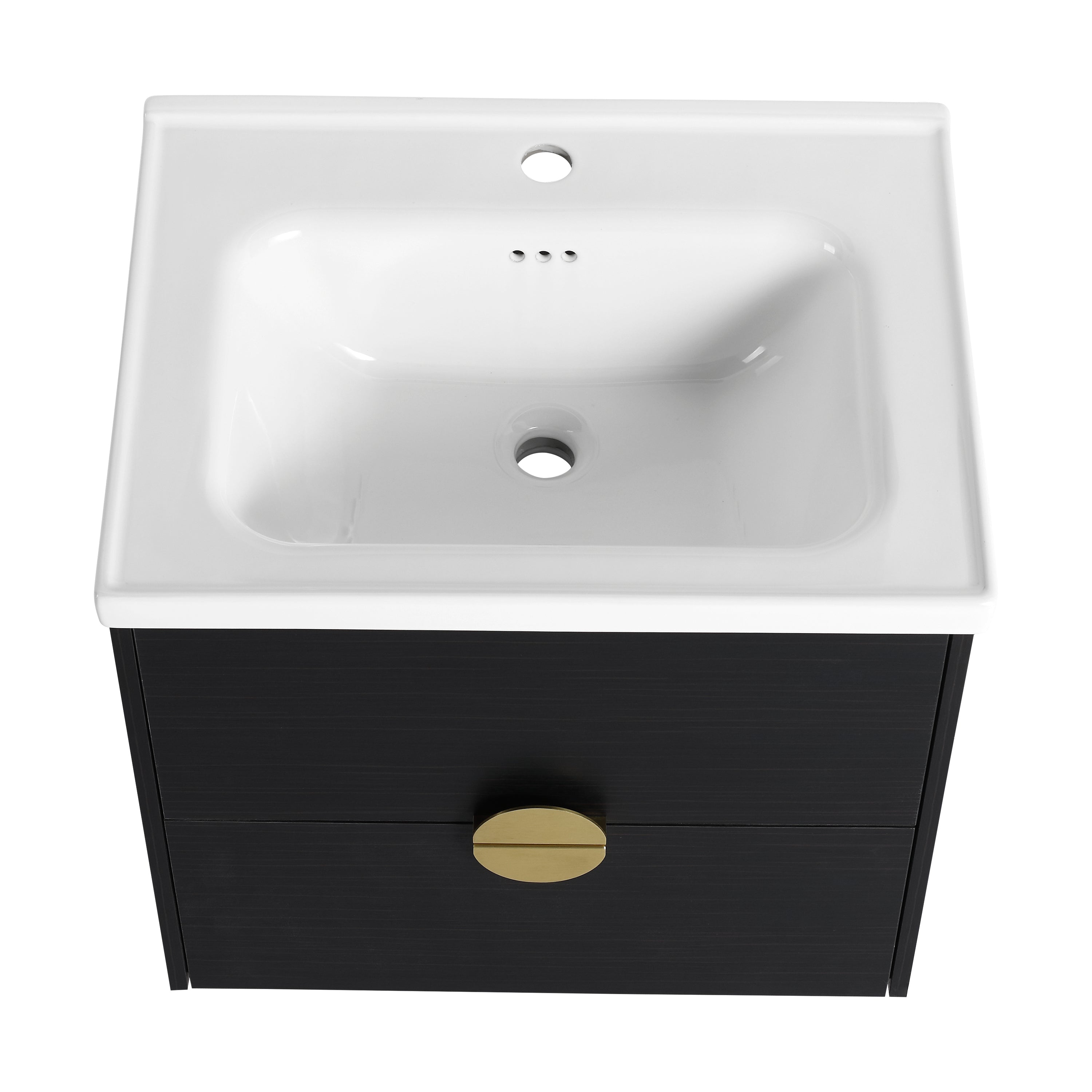 24 Inch Wall-Mounted Bathroom Vanity With Sink, For Small Bathroom (KD-Packing)