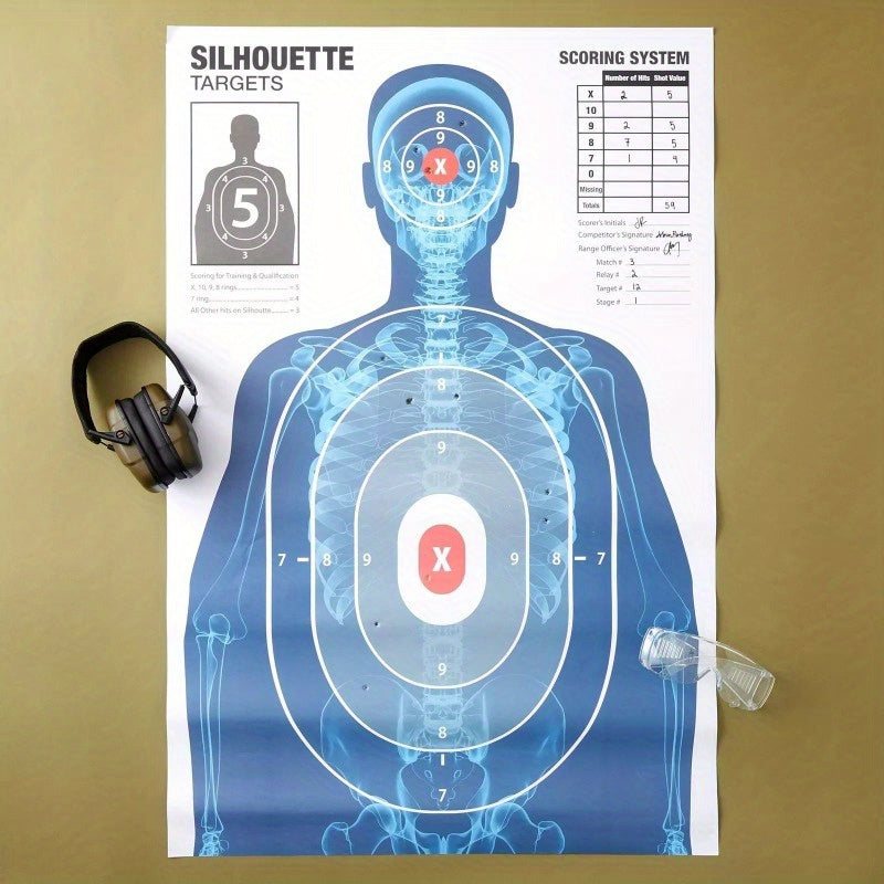 50-Pack Human Silhouette Large Paper Shooting Range Targets, 25x38 in