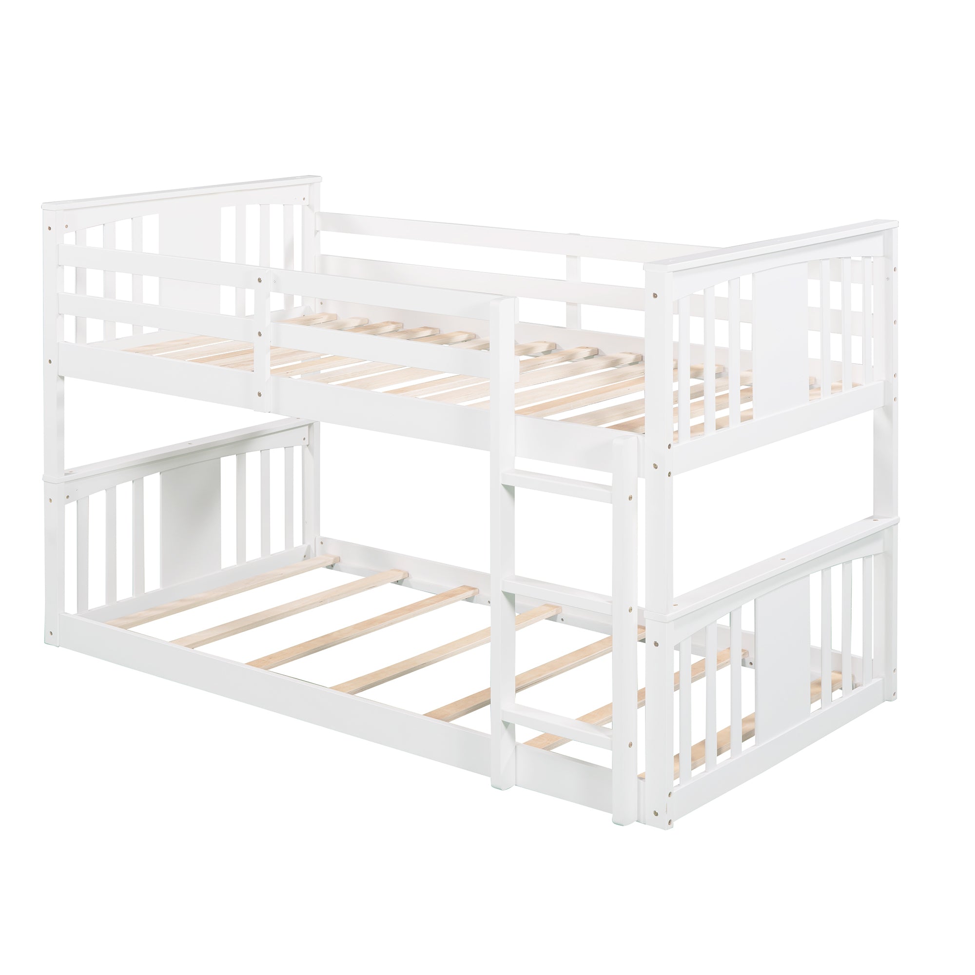 Twin Over Twin Bunk Bed with Ladder, White (Old SKU:LP000107AAK)