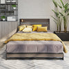 Platform Queen Bed with Socket, Fast Assemble Design