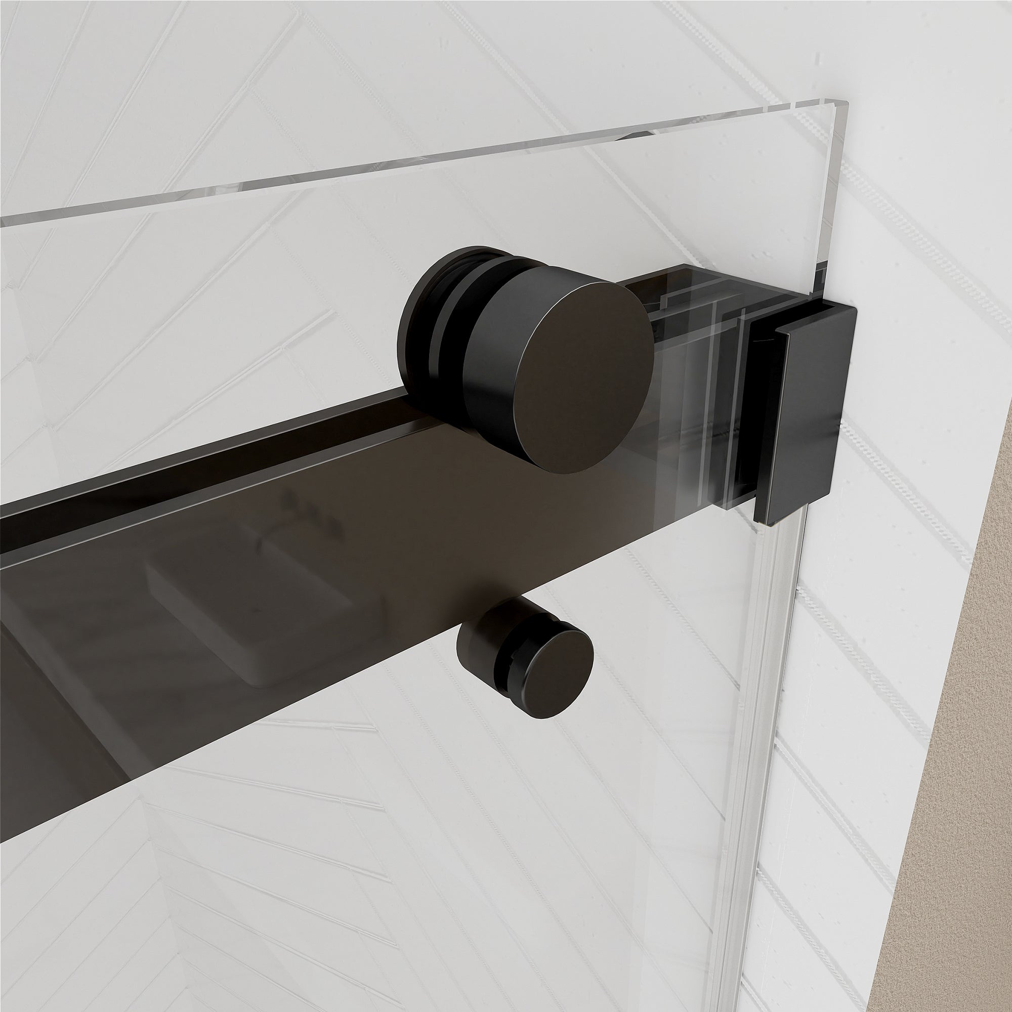 56-60"W × 66"H Double Sliding Frameless Bathtub Door With 3/8 inches (10mm) Clear Tempered Glass, Matte Black Finish