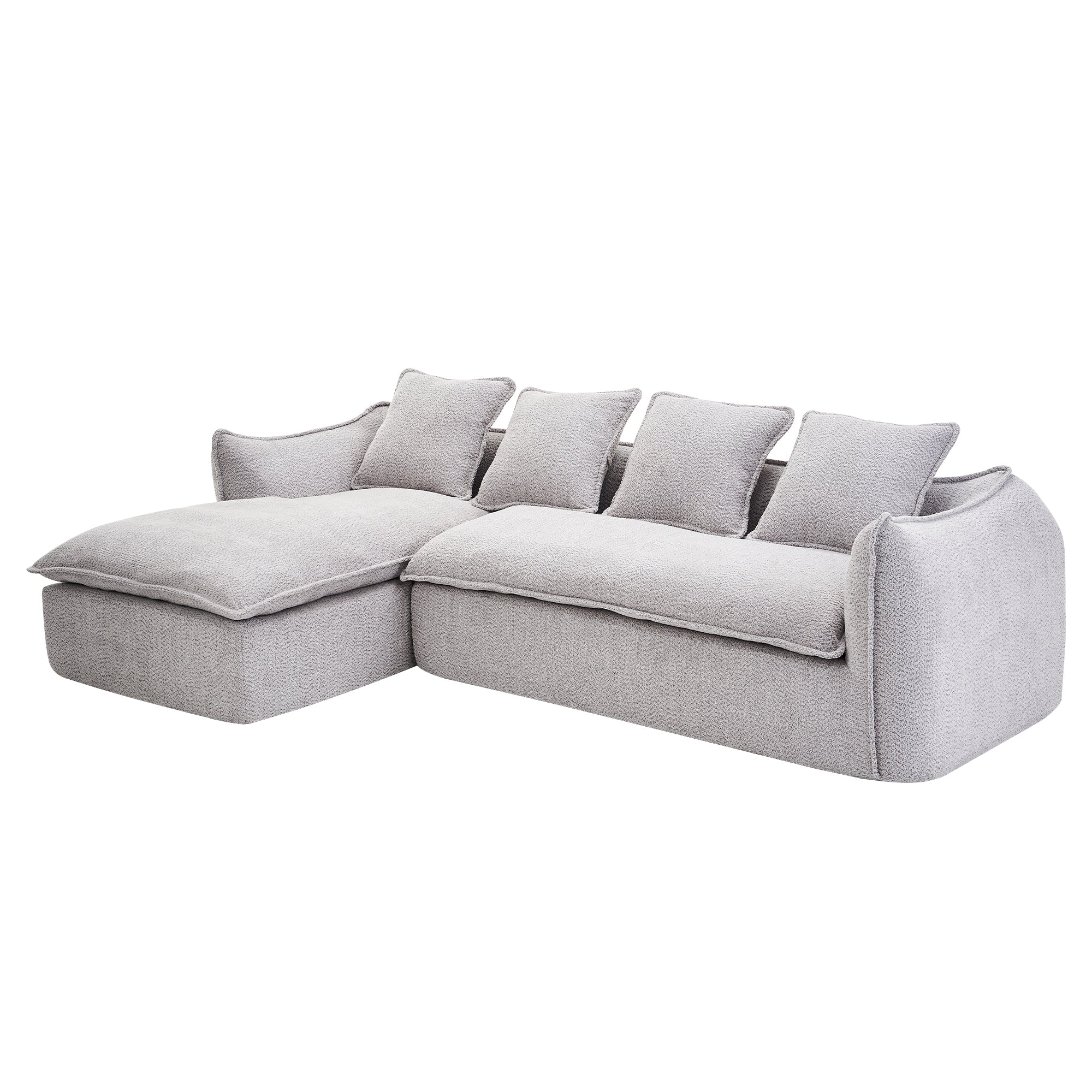 VIDEO provided   Sofa Deep Seat Sofa 3 Seater for Living Room Oversized Comfy Sofa L-Shape Sofa Couch with Chaise Home Furniture Sleeper Sectional Sofa for Apartment, Office Left Hand Facing