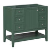 36" Bathroom Vanity without Sink, Cabinet Base Only, One Cabinet and three Drawers, Green