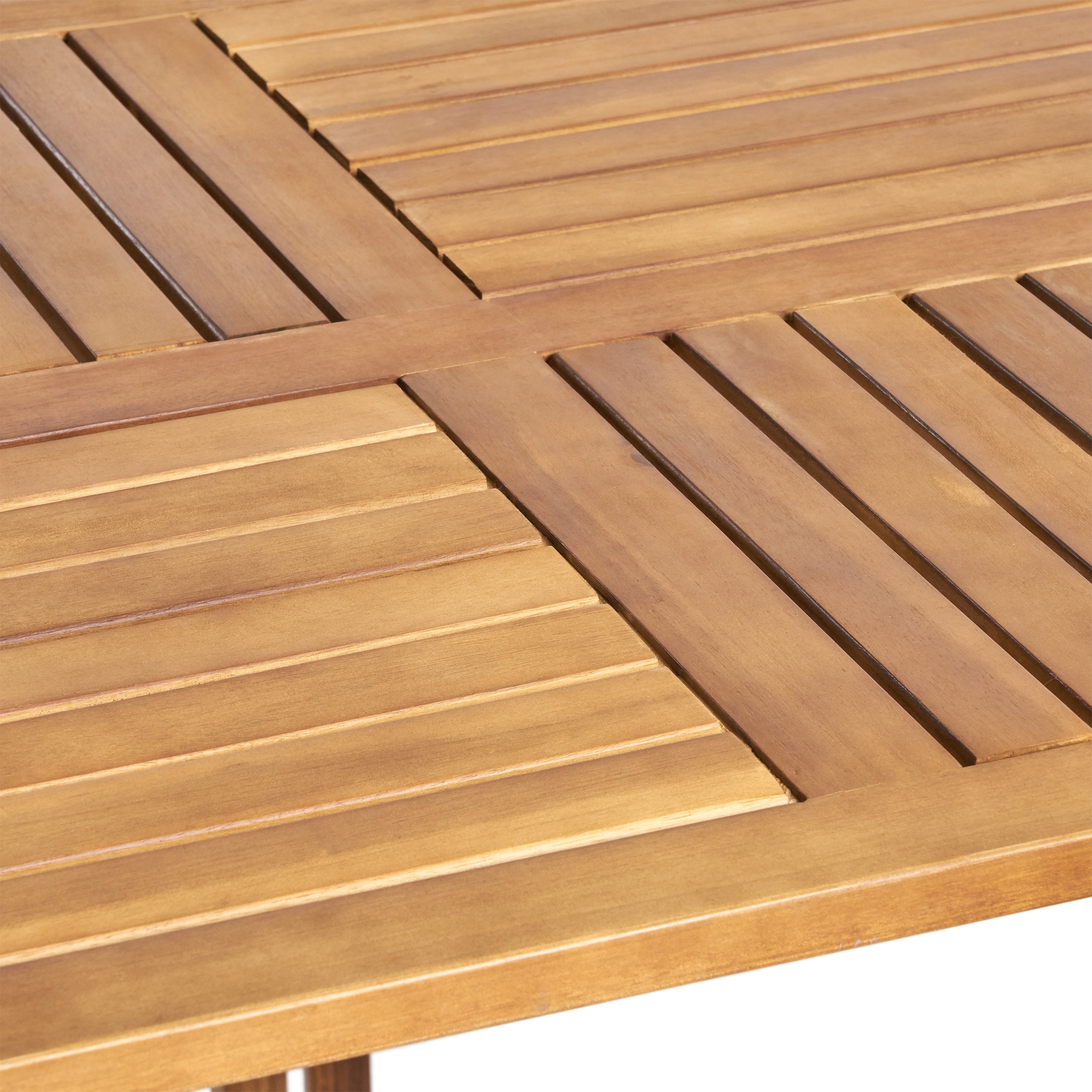 Outdoor 59 Inch Rectangular Solid Wood Table Dining Table,Teak Finish