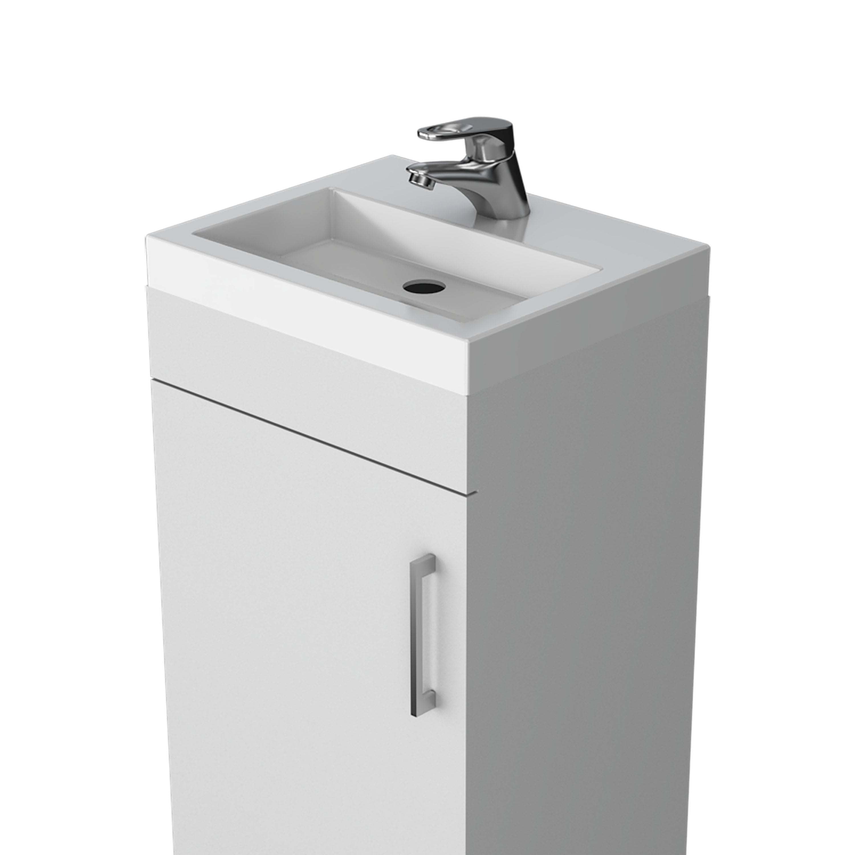 White 1-Door Vanity Sink