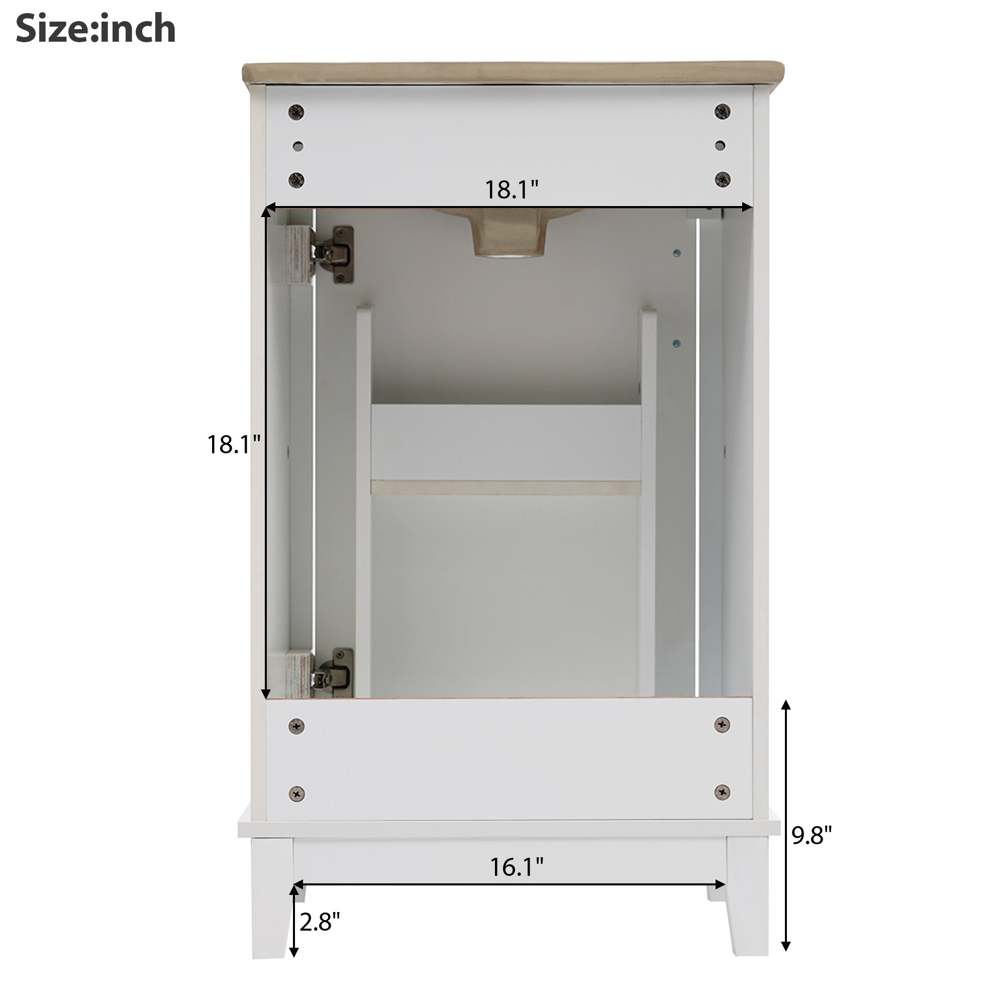 [Viedo] 20 Inch Modern Small Bathroom Vanity Cabinet With Ceramic Basin- 20*14.5*33.3 Inches,Ample Storage,1 Soft-Close Door