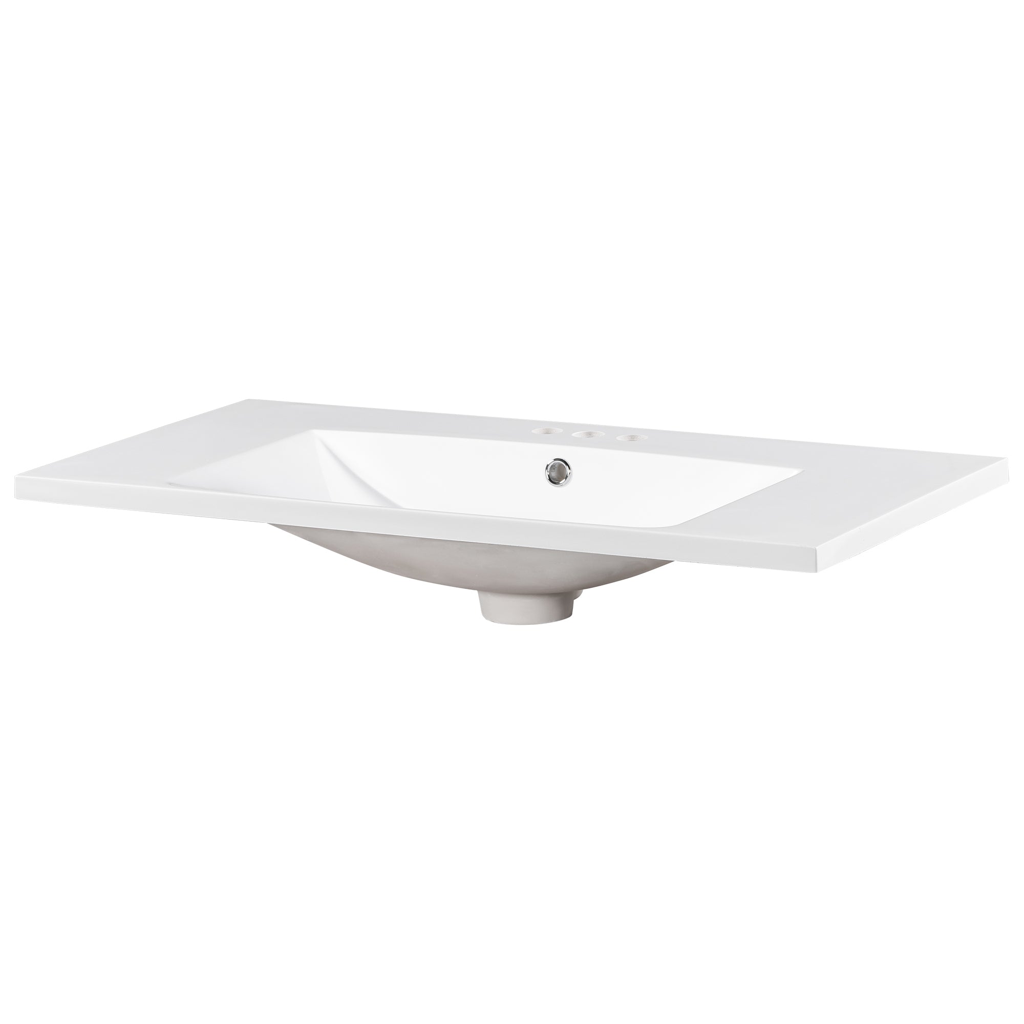 36" Single Bathroom Basin Sink, Vanity Top Only, 3-Faucet Holes, Resin (OLD SKU: WF310598AAK)