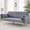 72.5"  Convertible Sofa Bed, Adjustable Velvet Sofa Bed - Velvet Folding Lounge Recliner - Reversible Daybed  - Ideal for Bedroom with Two Pillows and Center Legs