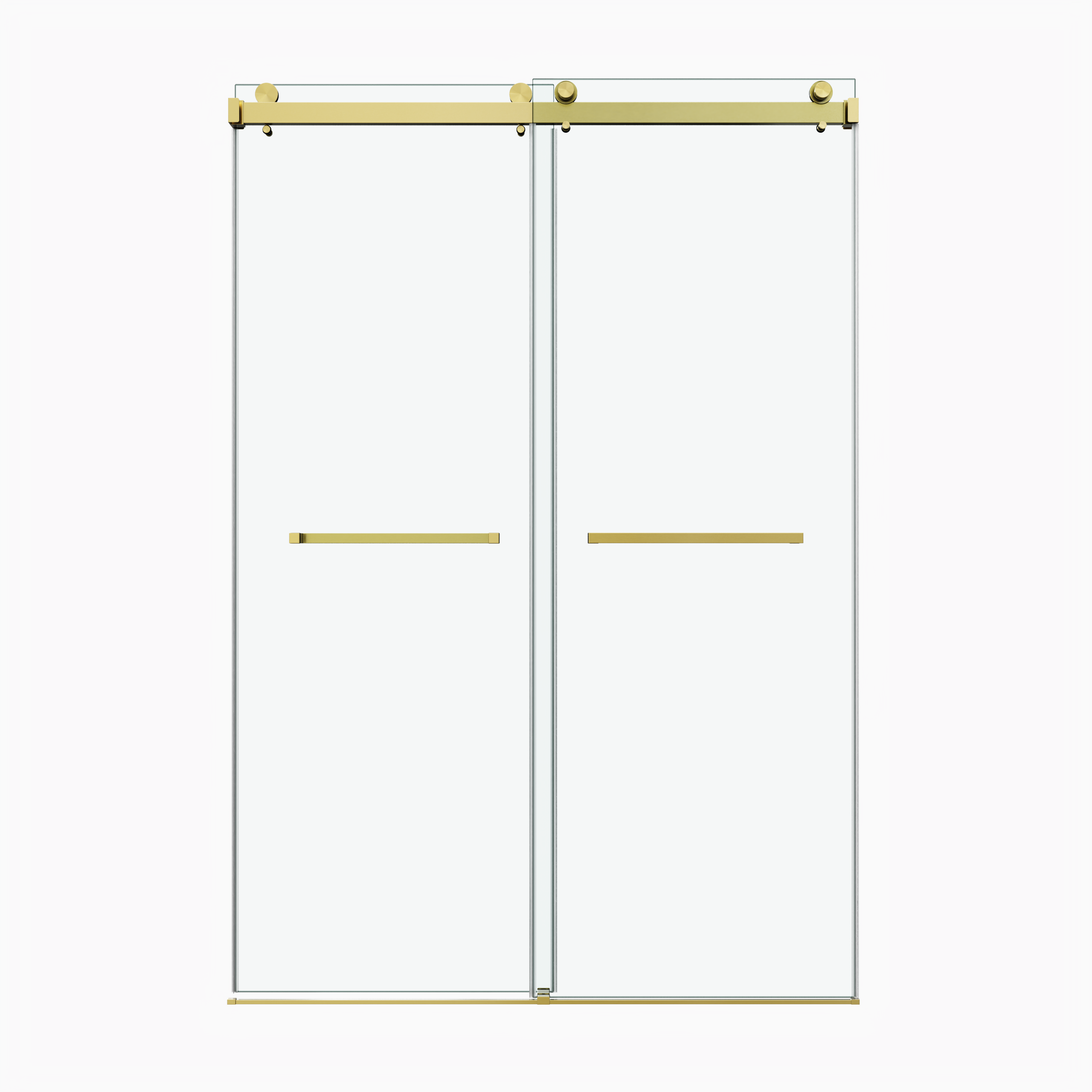 66 x 76 in Frameless Double Sliding Shower Door - 66 x 76 in / Brushed Gold view 1