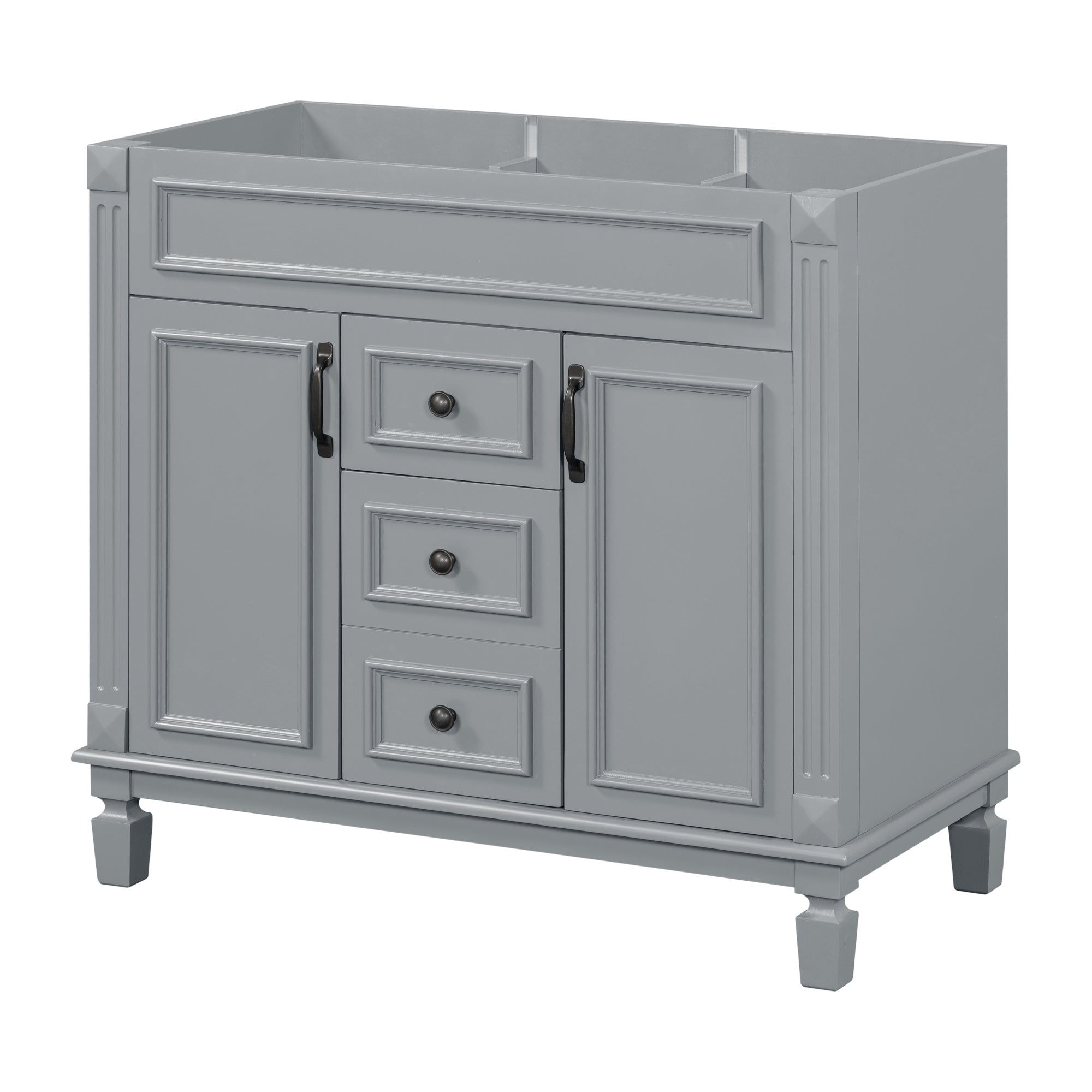 36'' Bathroom Vanity without Top Sink, Cabinet only, Modern Bathroom Storage Cabinet with 2 Soft Closing Doors and 2 Drawers(NOT INCLUDE BASIN SINK)