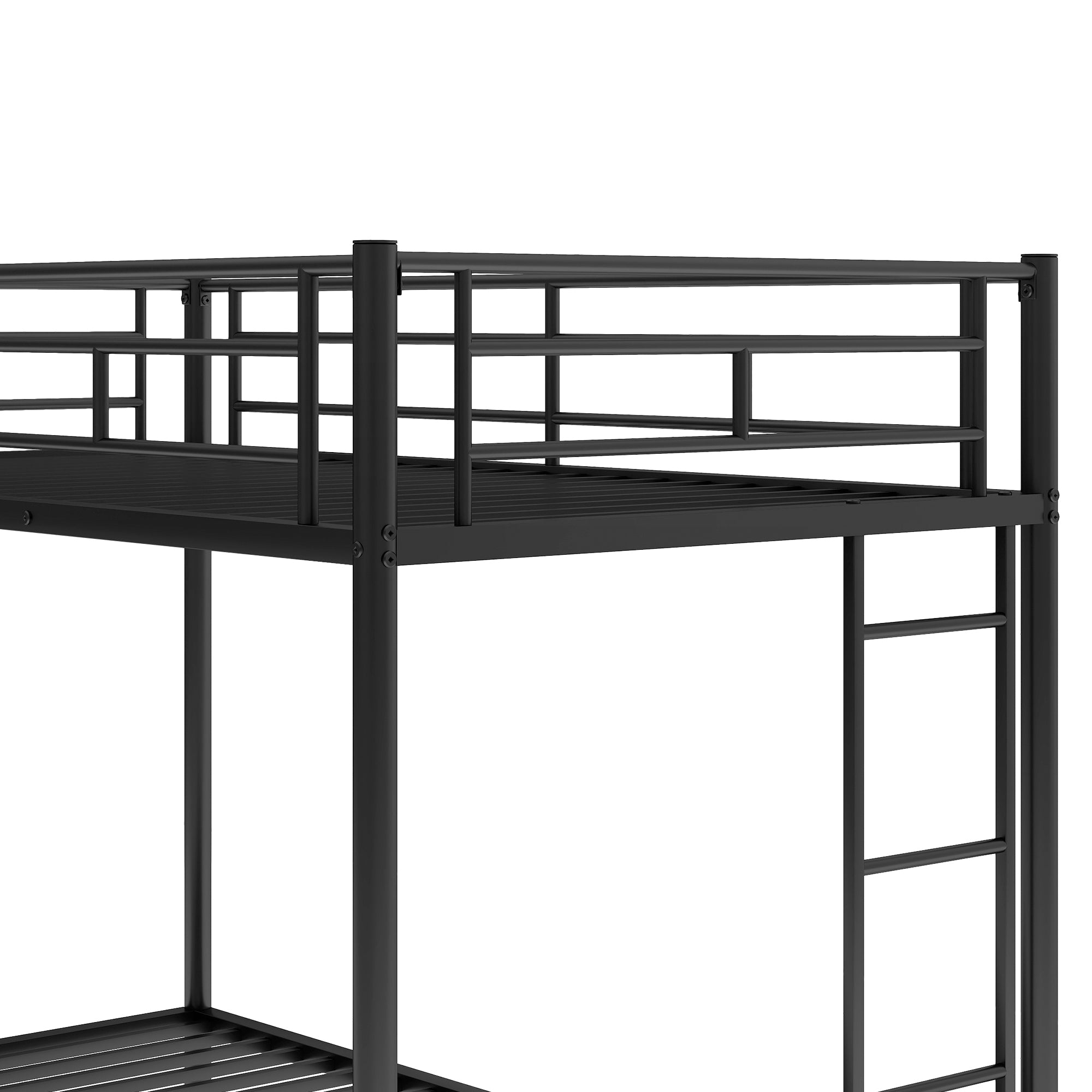 Twin over Twin Bunk Bed with Trundle, Black(OLD SKU:MF192387AAB)