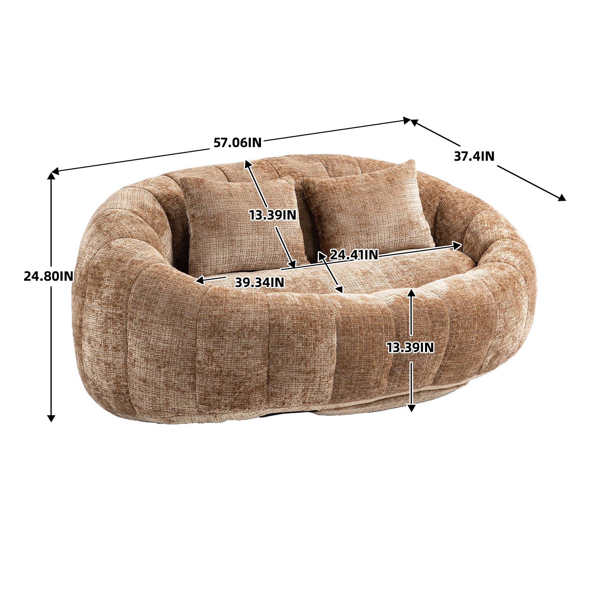 COOLMORE Bean Bag sofa Lazy Sofa Durable Comfort Lounger High Back Bean Bag Chair Couch for Adults and Kids, Indoor & Outdoor, Accent Floor Soft Lounge Chair  (Coffee chenille)