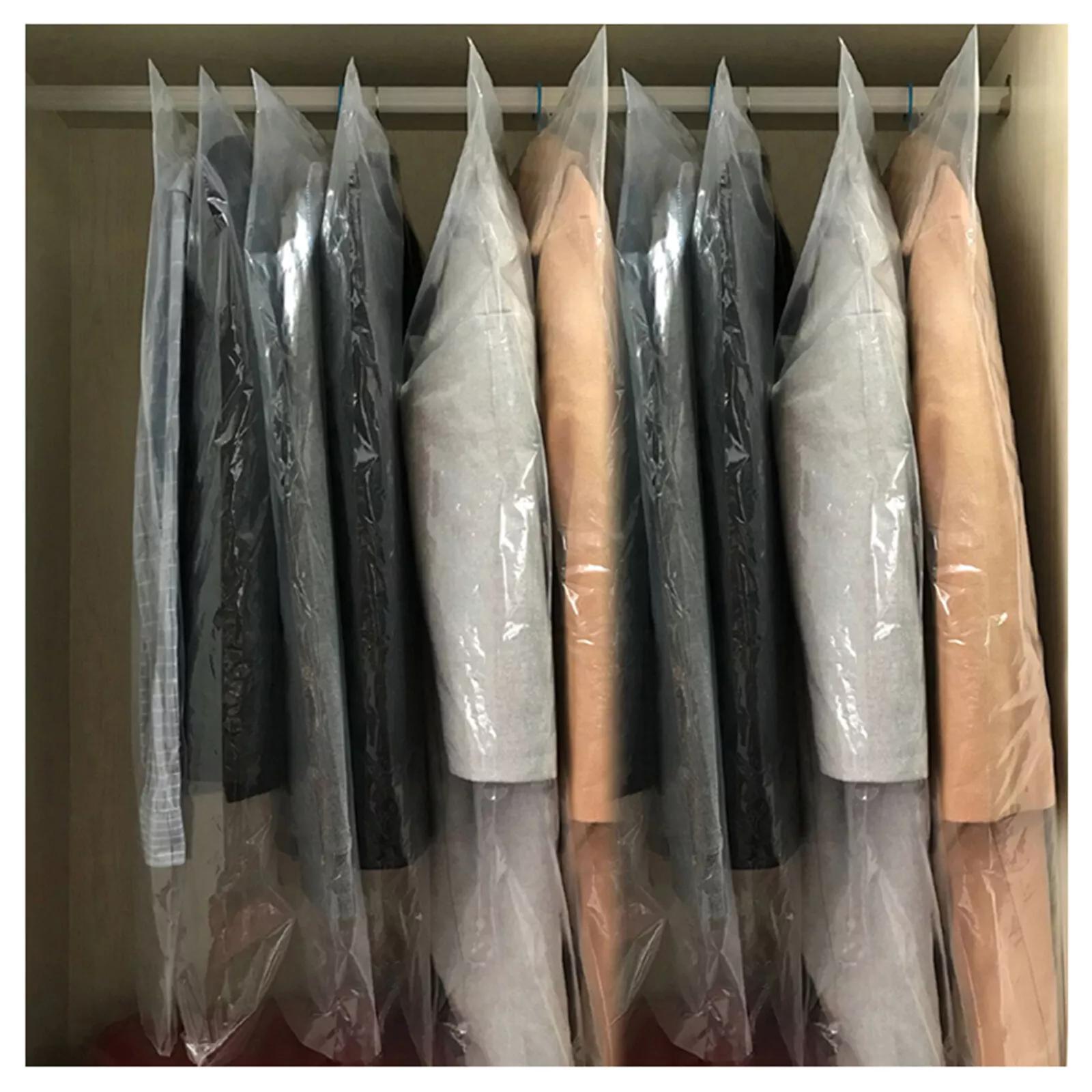 100Pcs Clear Plastic Dry Cleaning Bags – 24 x 40" Garment Bags for Hanging Clothes