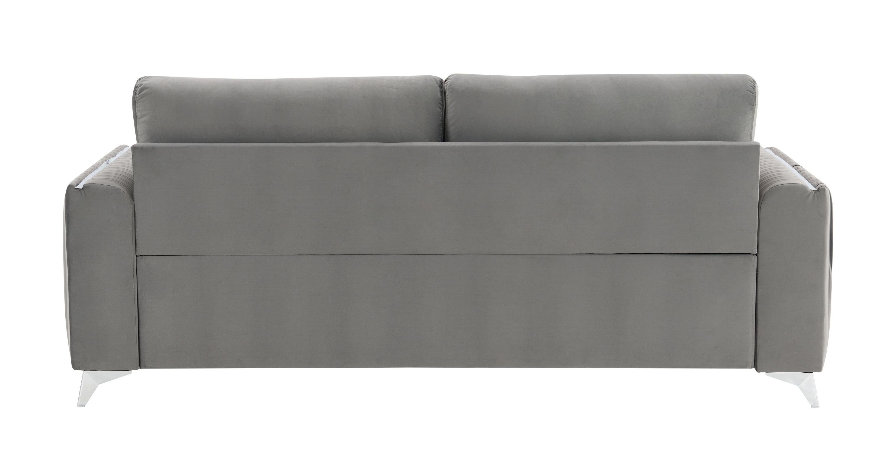 Wenona Gray Velvet Sofa