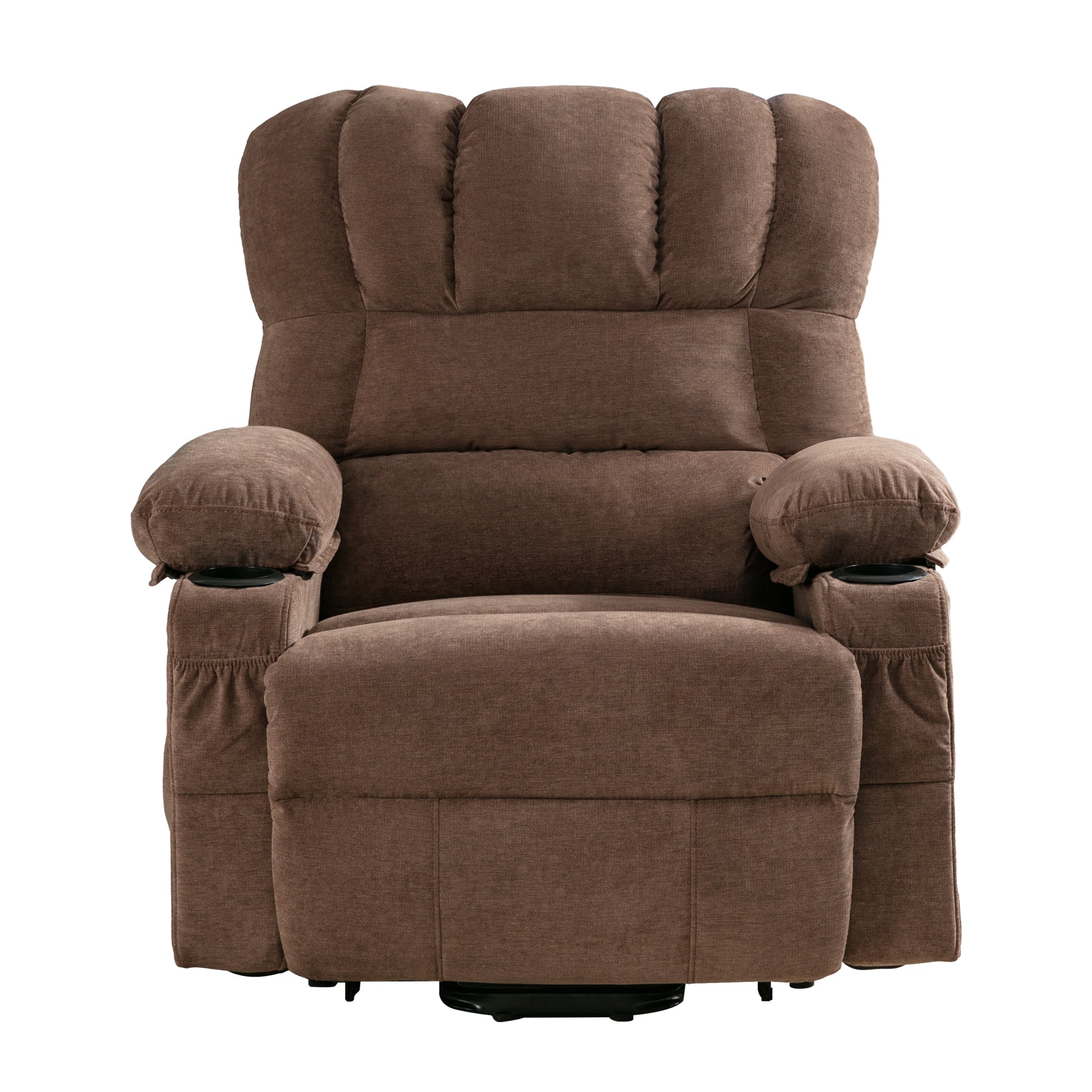 Power Lift Recliner Chair Recliners for Elderly with Heat and Massage Recliner Chair for Living Room with Infinite Position and Side Pocket,USB Charge Port.BROWN