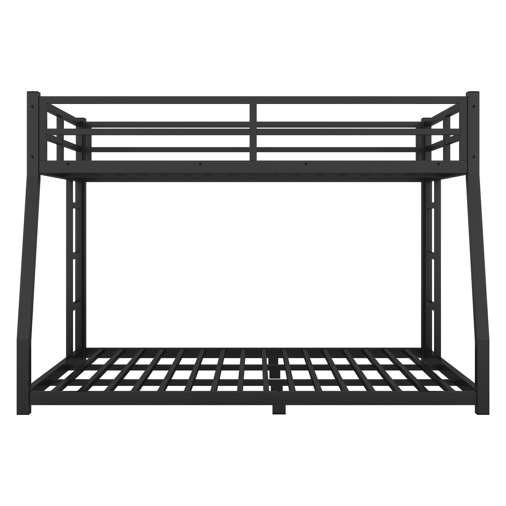 Metal Full XL over Queen Bunk Bed for Teens and Adults,Space-Saving/Noise Reduced/No Box Spring Needed, Black