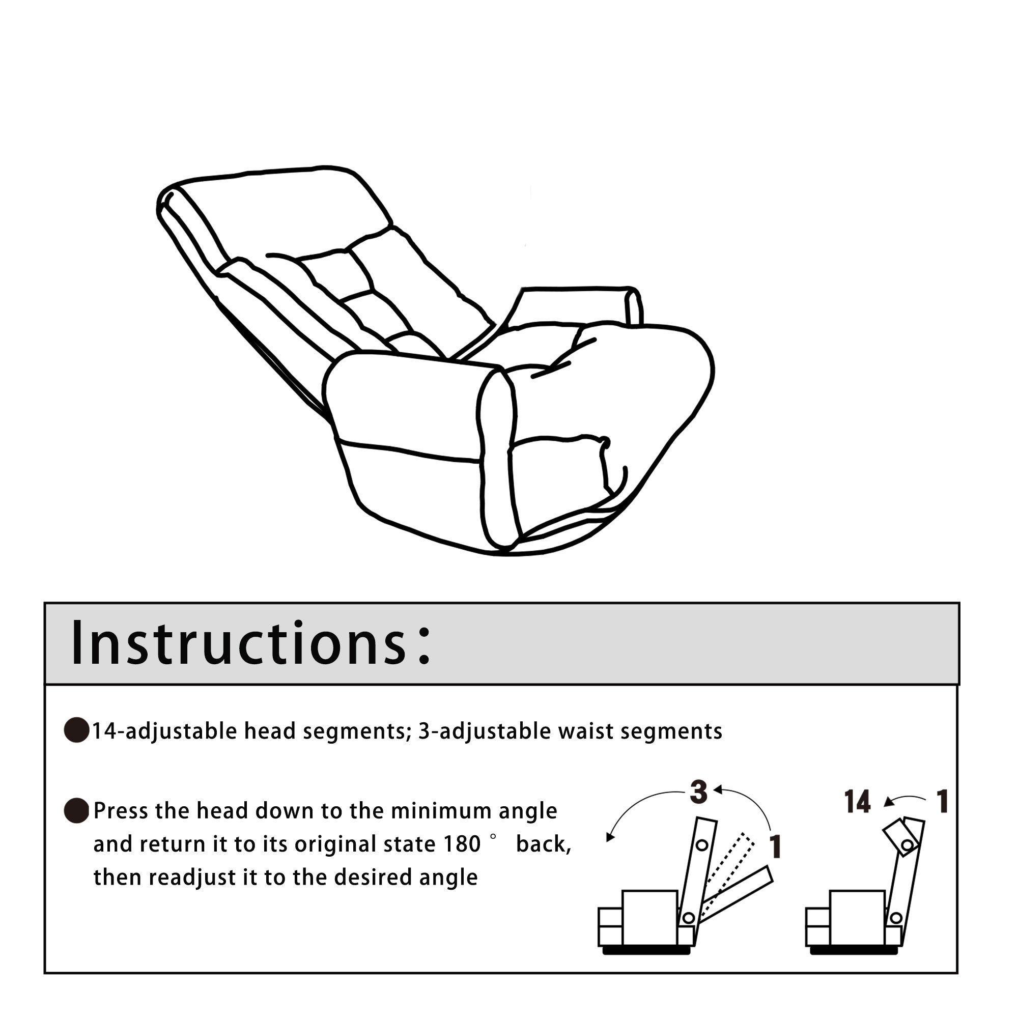 Adjustable head and waist, game chair, lounge chair in the living room, 360 degree rotatable sofa chair,Rotatable seat Leisure Chair deck chair