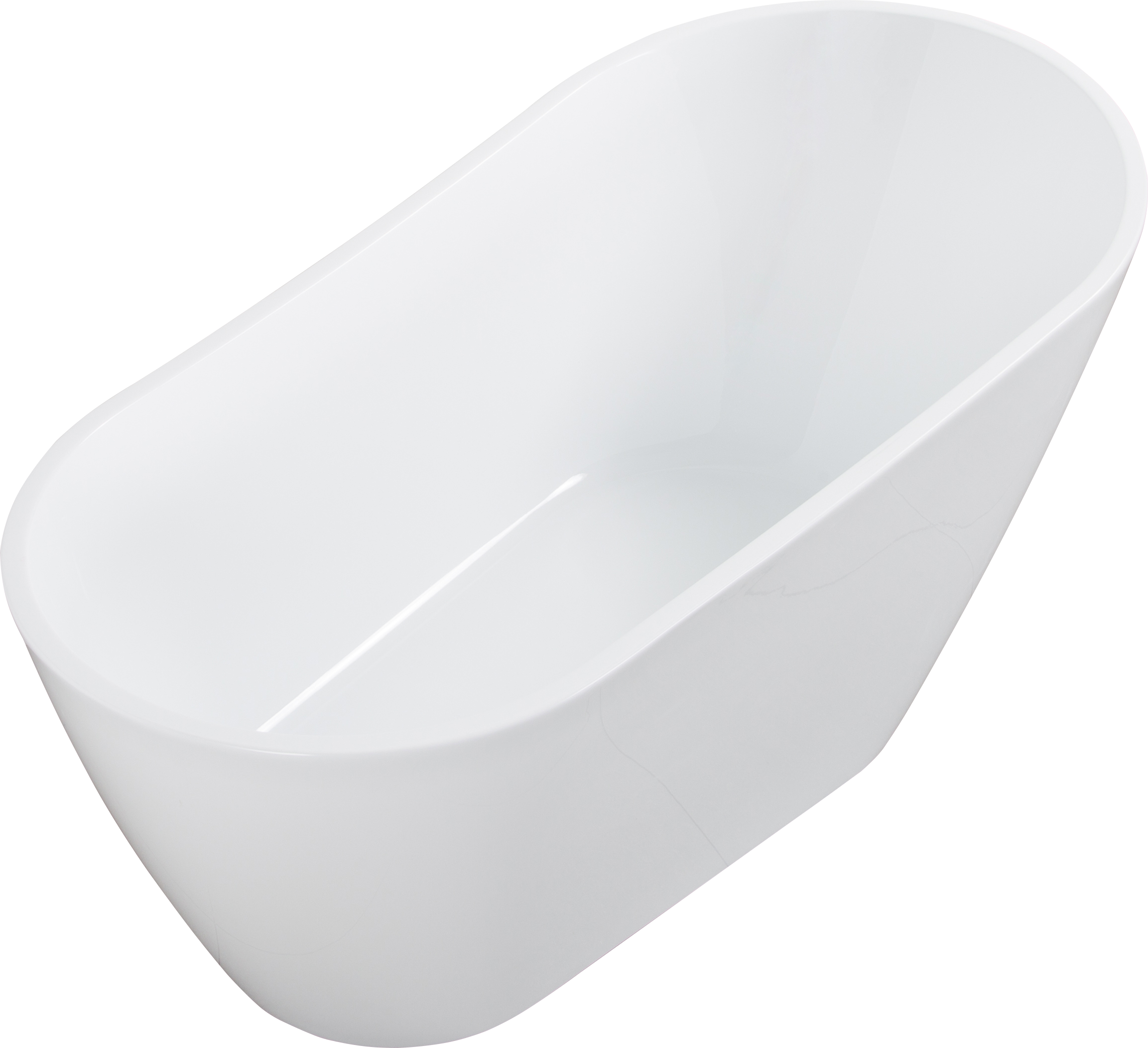 63" Acrylic Freestanding Bathtub, Contemporary Soaking Tub with Chrome Overflow and Drain, High-Gloss White Finish, cUPC Certified, 22A04-63