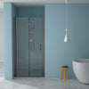 30-36 x 72 in fold frameless shower door matte black