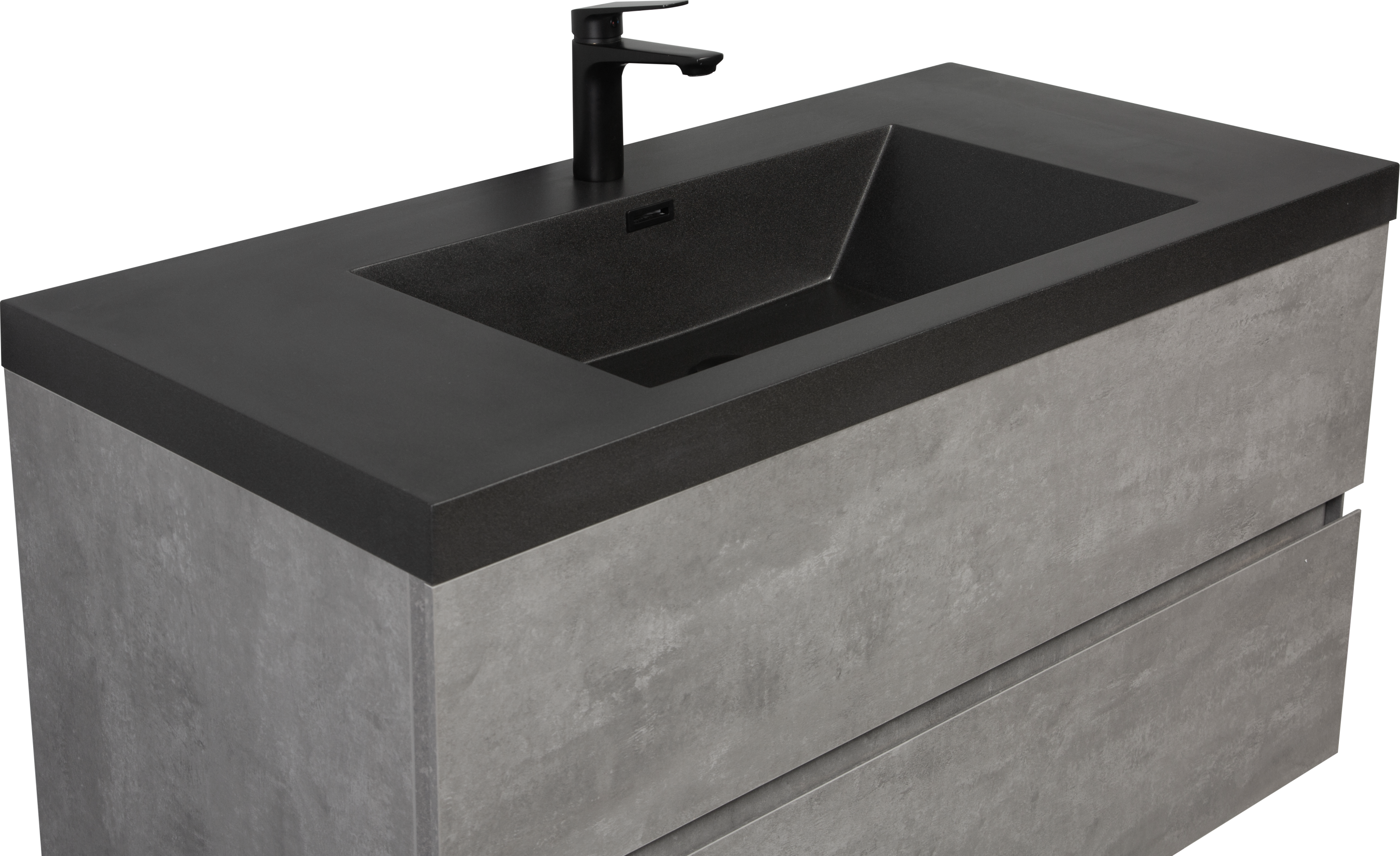 42" Bathroom Vanity Countertop Only, Single-hole Cabinet Top Matte Black, 24V12PB42