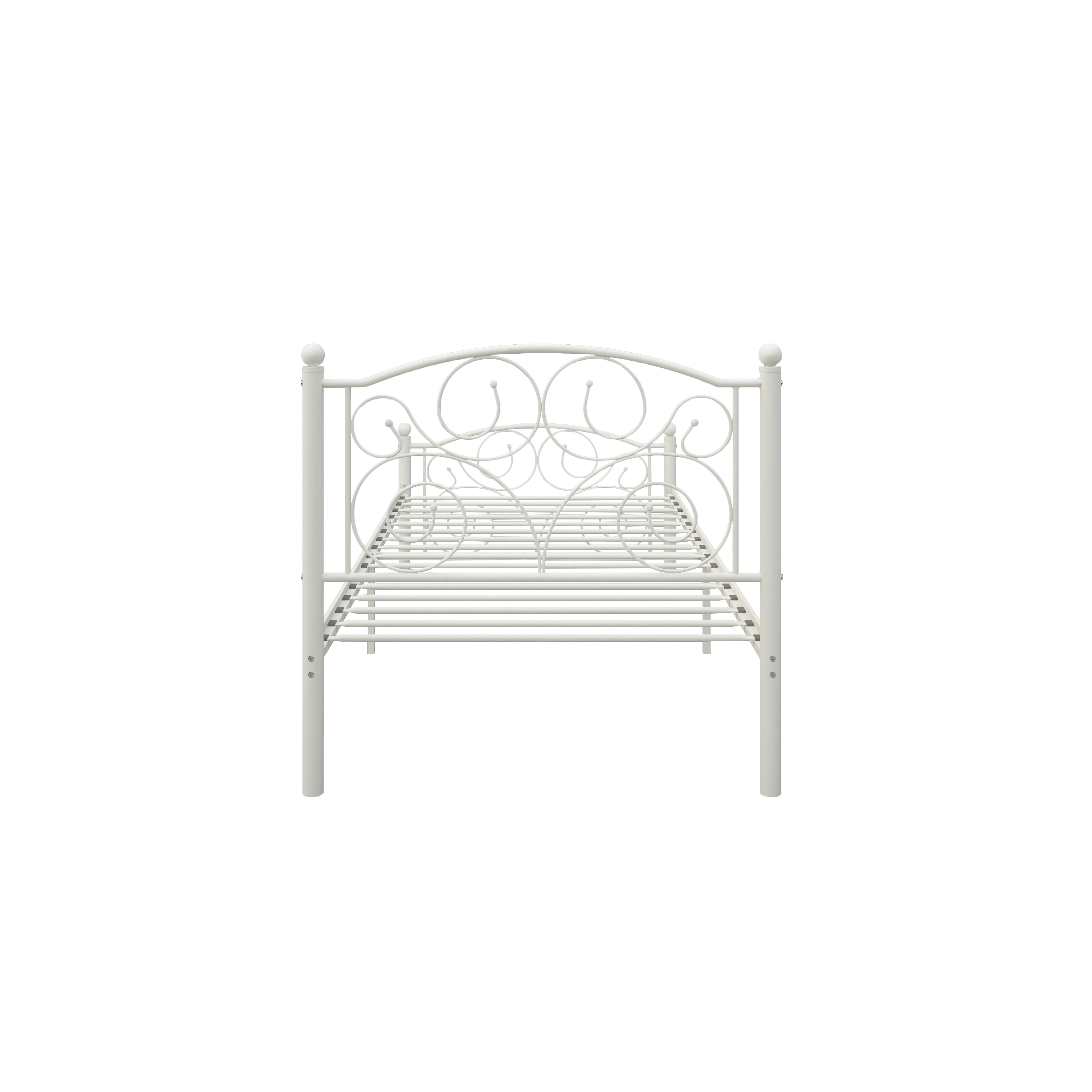 Twin Size Unique Flower Sturdy System Metal Bed Frame with Headboard and Footboard