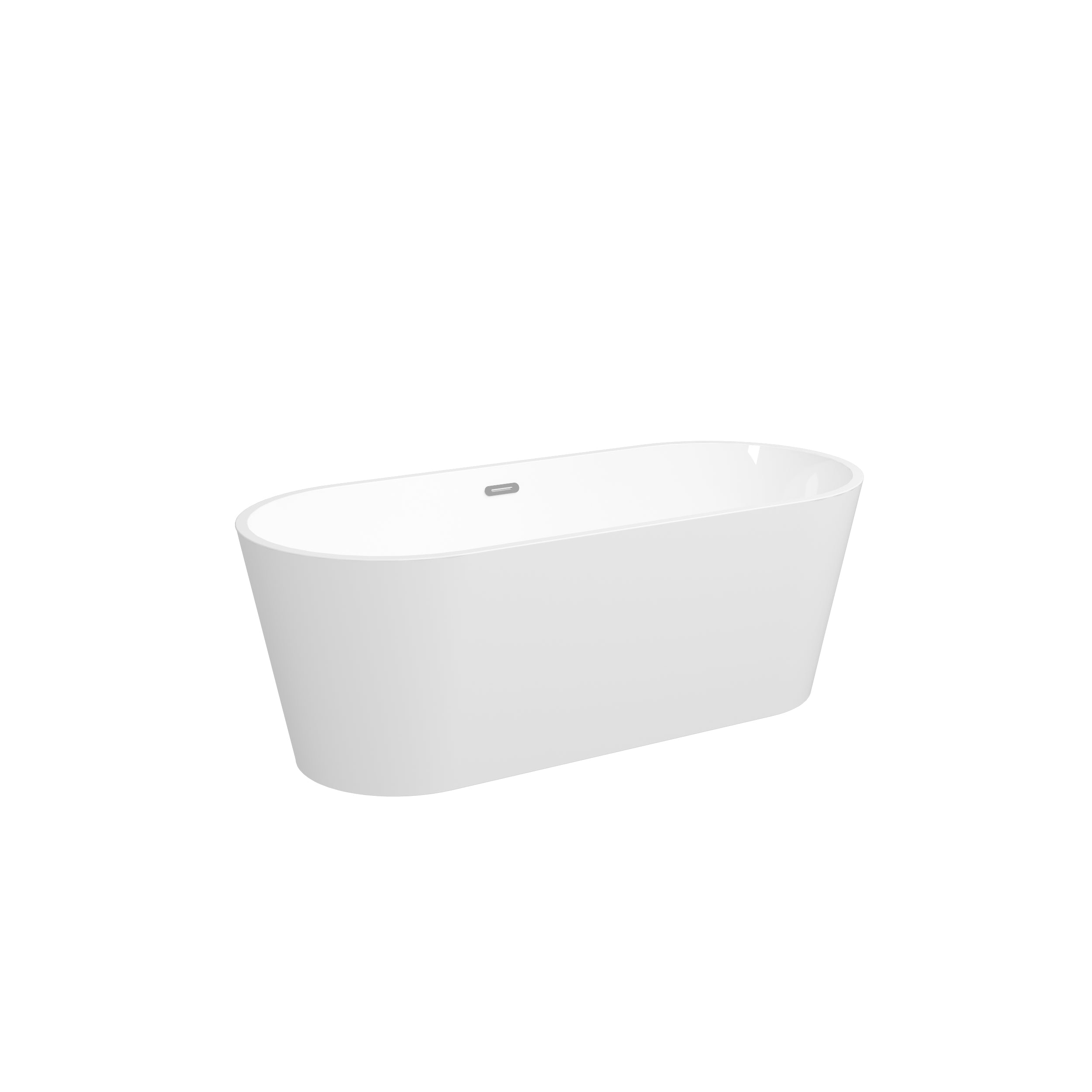 67" Acrylic Freestanding Bathtub, Modern & Contemporary Design Soaking Tub with Toe-tap Drain in Chrome and Classic Slotted Overflow, Glossy White, cUPC Certified, 02136