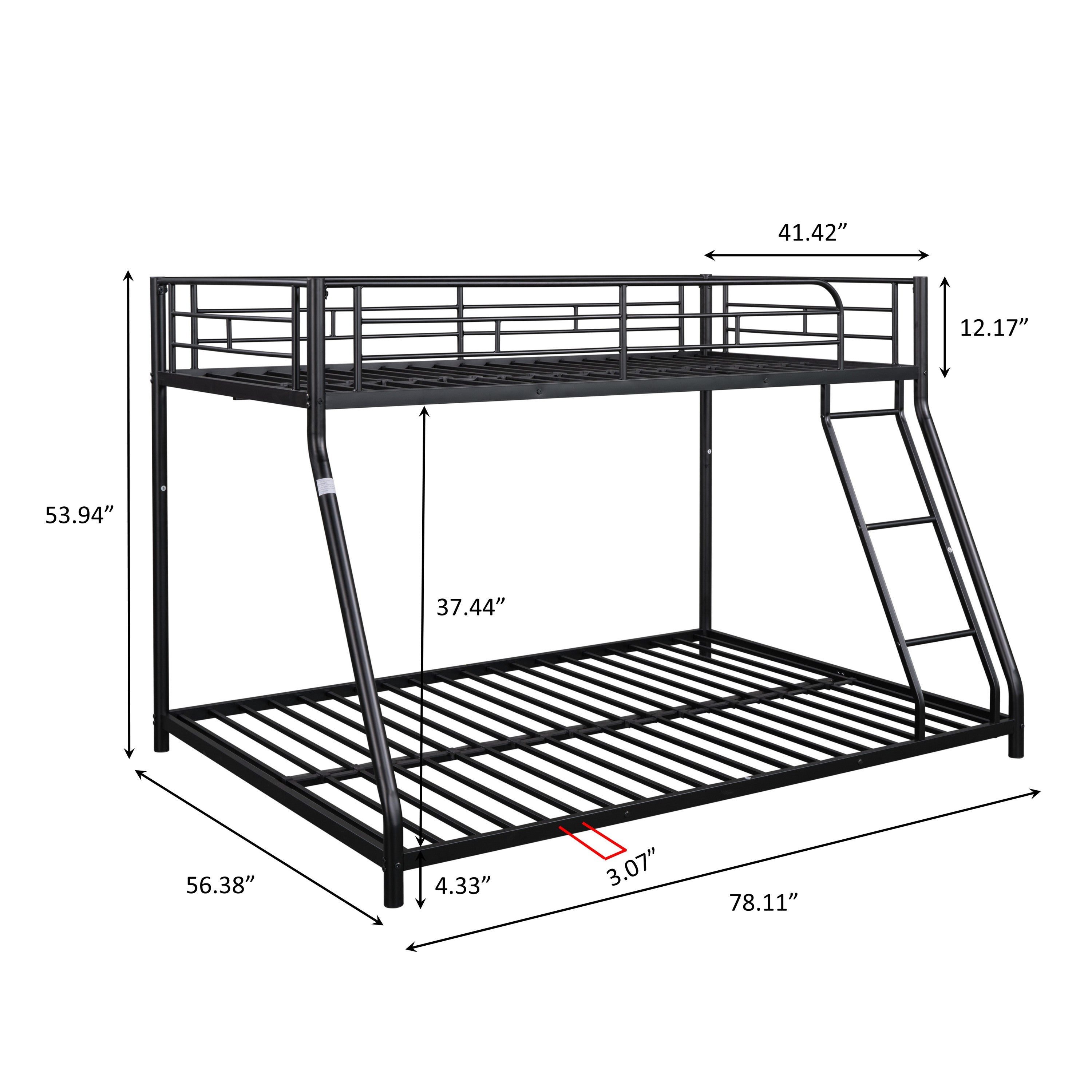 Metal Twin over Full Bunk Bed/ Heavy-duty Sturdy Metal/ Noise Reduced/ Safety Guardrail/ CPC Certified/ No Box Spring Needed